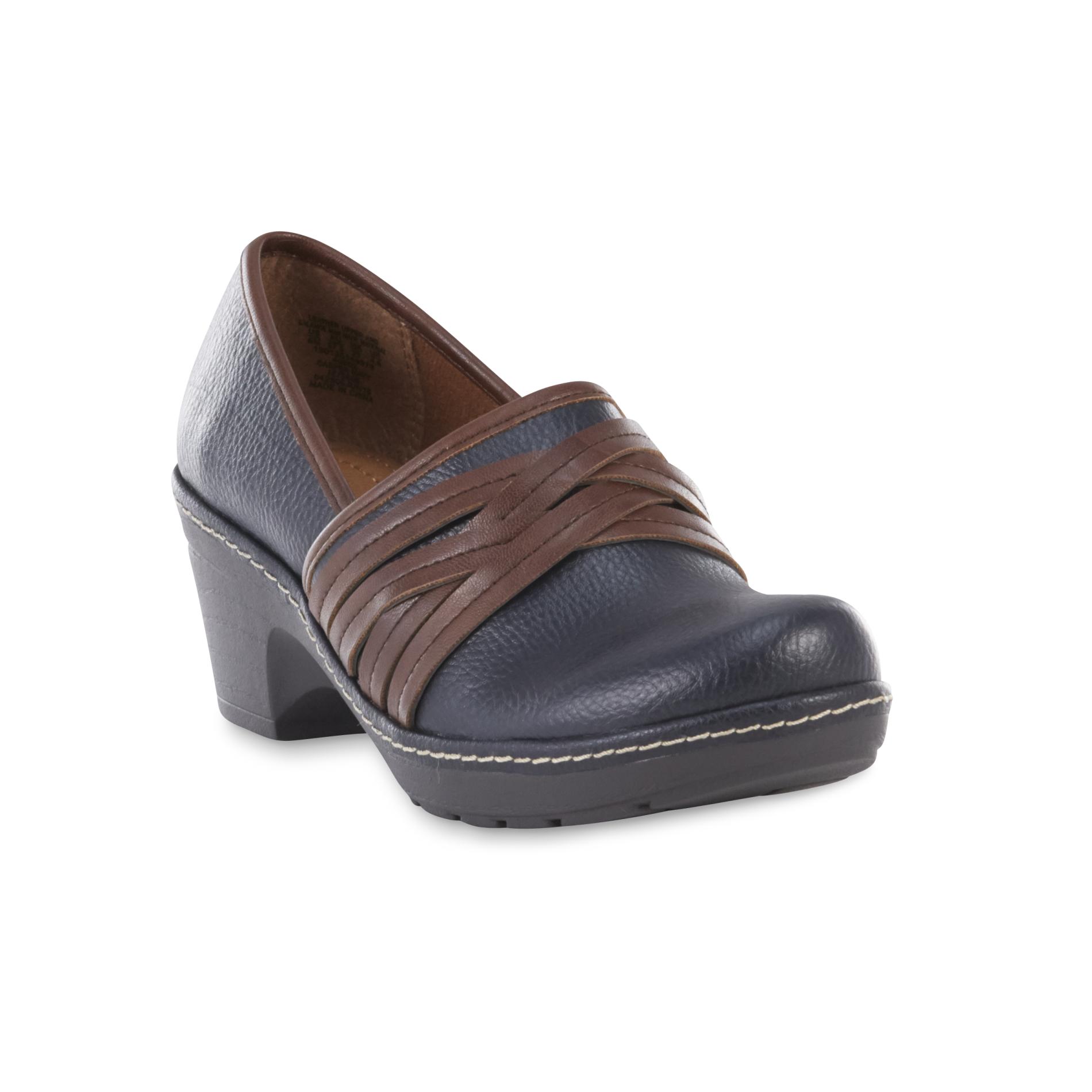 Thom McAn Women's Casper Black/Brown Leather Clog - Wide Width Available