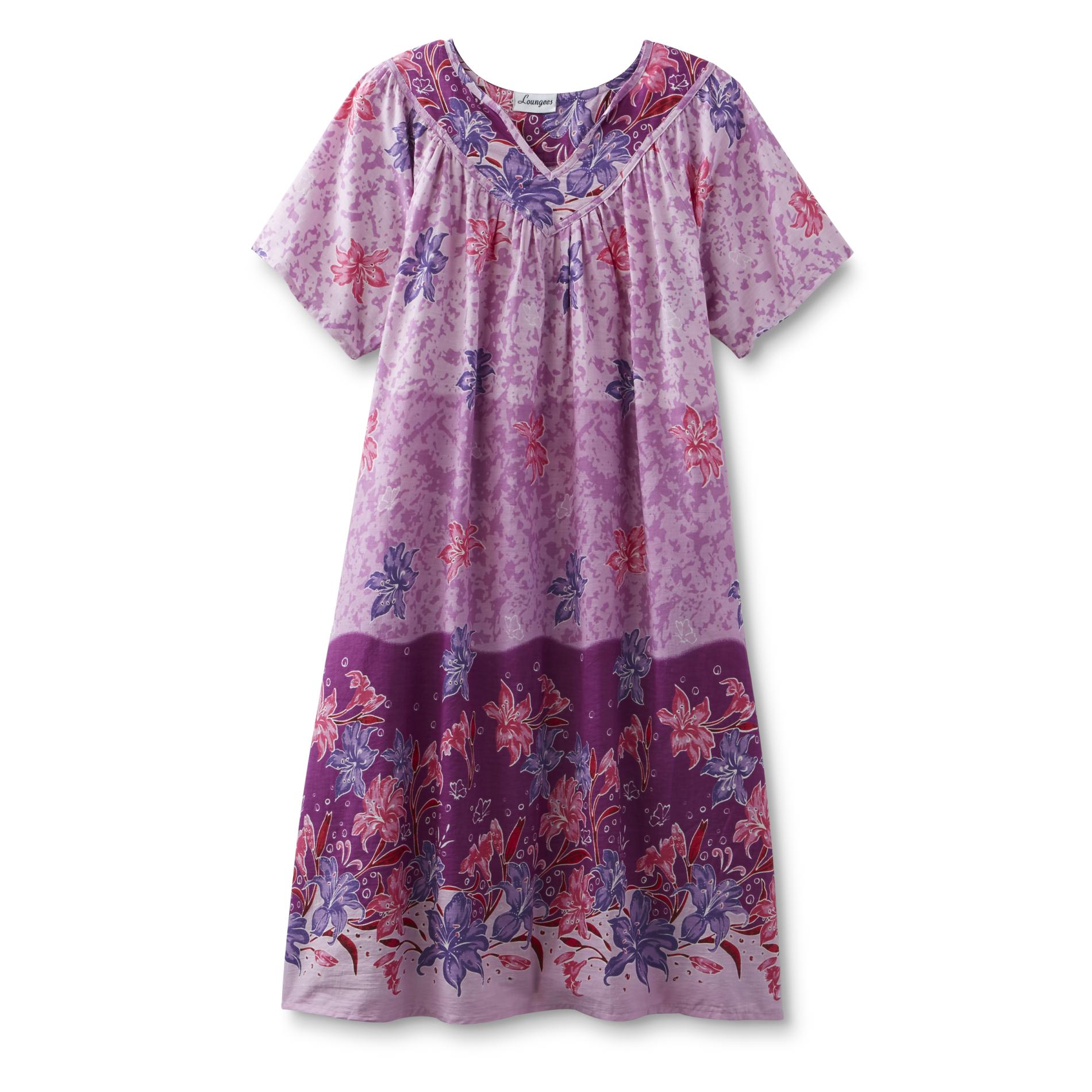 Loungees Women's Plus Nightgown - Floral