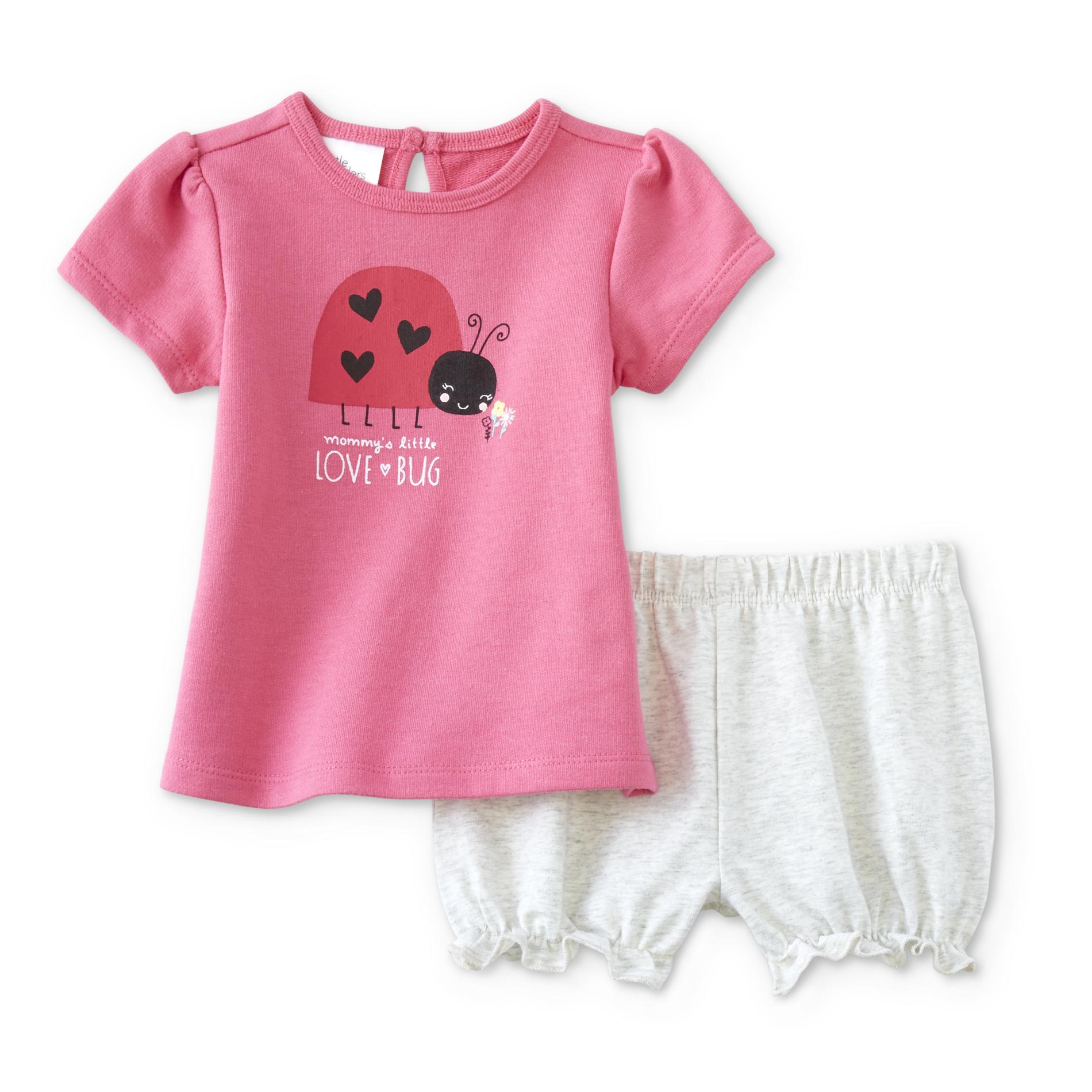Little Wonders Infant Girls' Graphic Top & Bloomer Shorts - Love Bug, Size: 0-3 Months, Shocking Pink Little Wonders Infant Girls' Graphic Top & Bloomer Shorts - Love Bug, Size: 0-3 Months, Shocking Pink