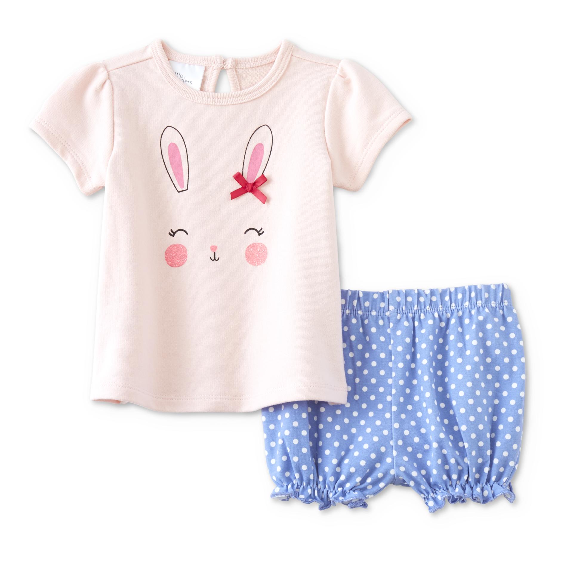 Little Wonders Infant Girls' Graphic Top & Bloomer Shorts - Bunny, Size: 0-3 Months, Pink Quartz Little Wonders Infant Girls' Graphic Top & Bloomer Shorts - Bunny, Size: 0-3 Months, Pink Quartz