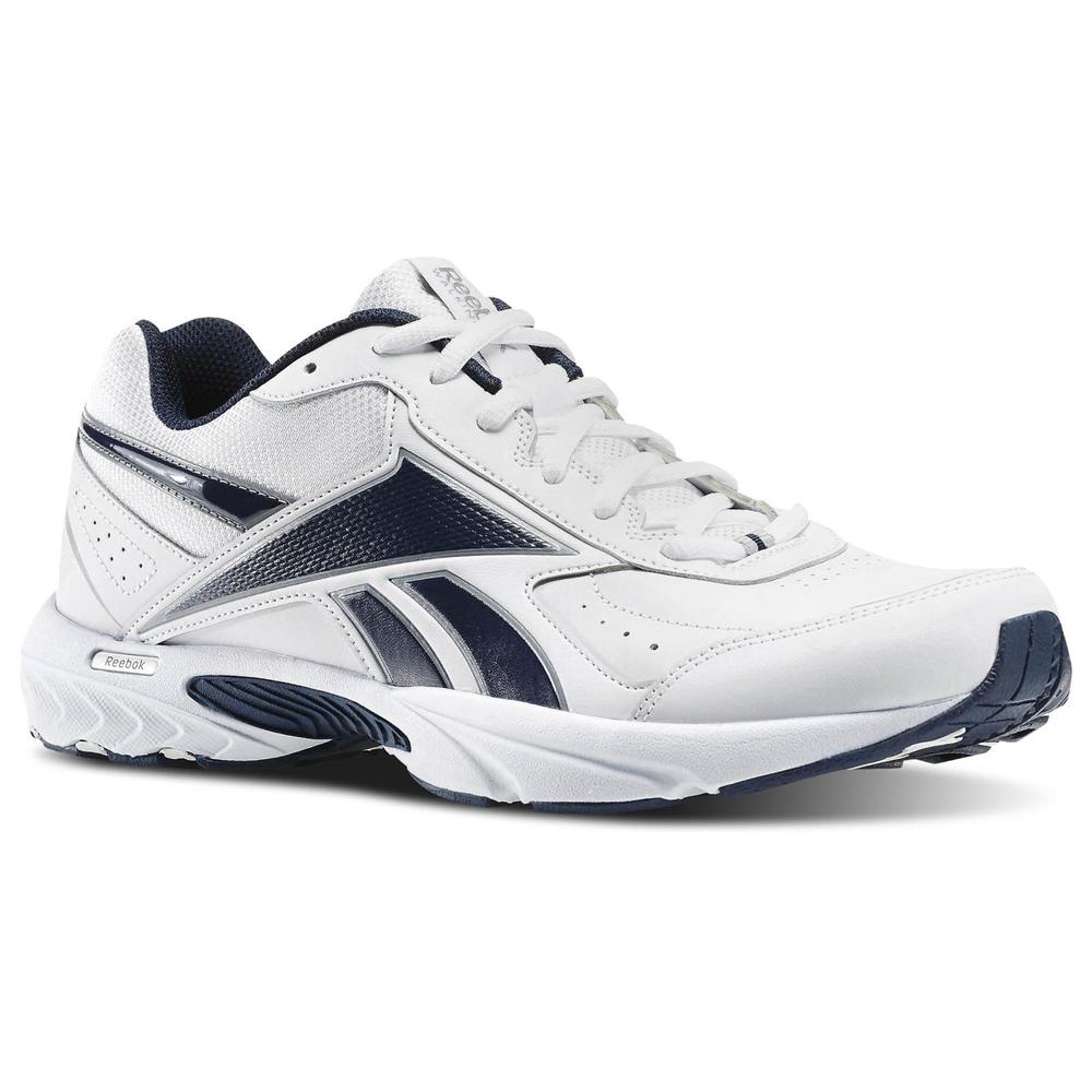 Reebok Men's Daily Cushion 3.0 White/Navy Walking Shoe