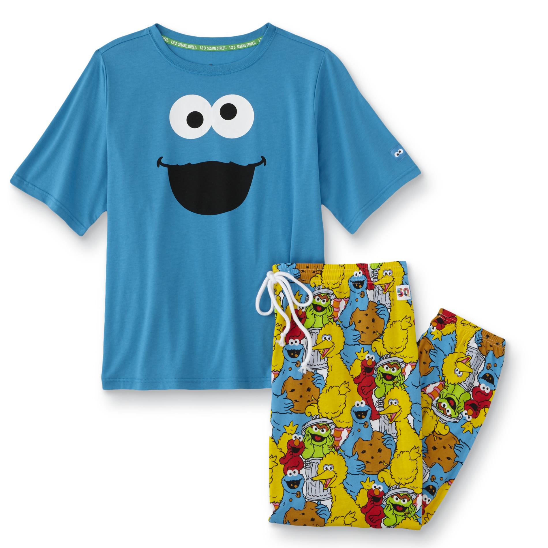 Sesame Street Women's Plus Pajama T-Shirt & Pants - Cookie Monster, Size: 3XL, Multi Color Sesame Street Women's Plus Pajama T-Shirt & Pants - Cookie Monster, Size: 3XL, Multi Color