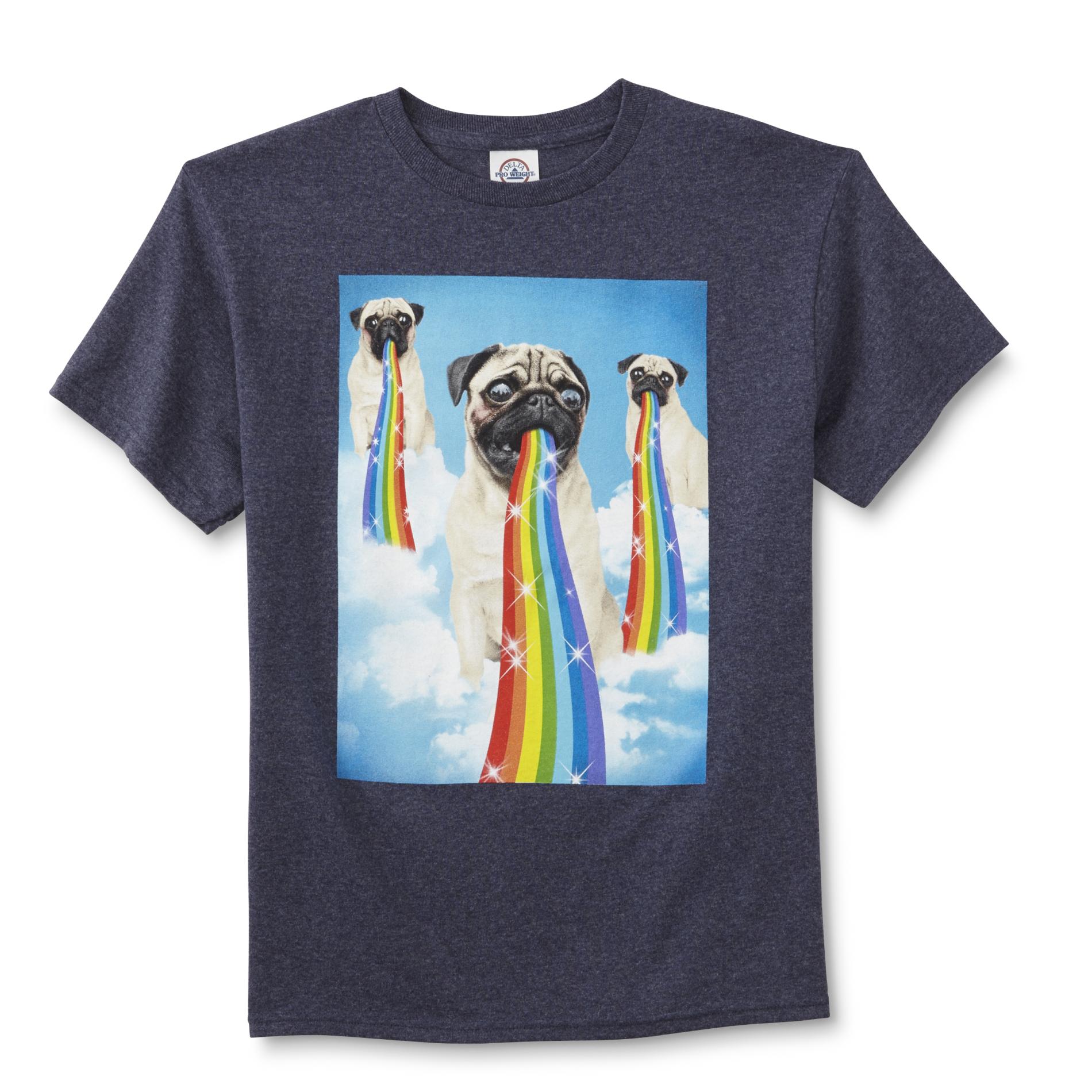 Attitudes Boy's Graphic T-Shirt - Pug Rainbow