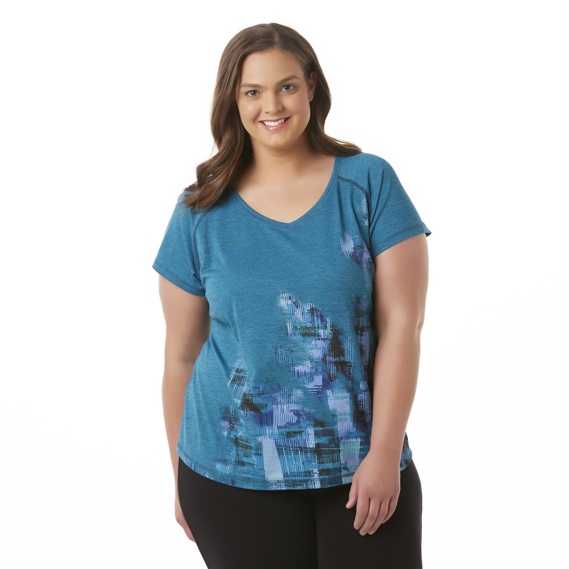 Simply Emma Women's Plus Athletic T-Shirt - Abstract
