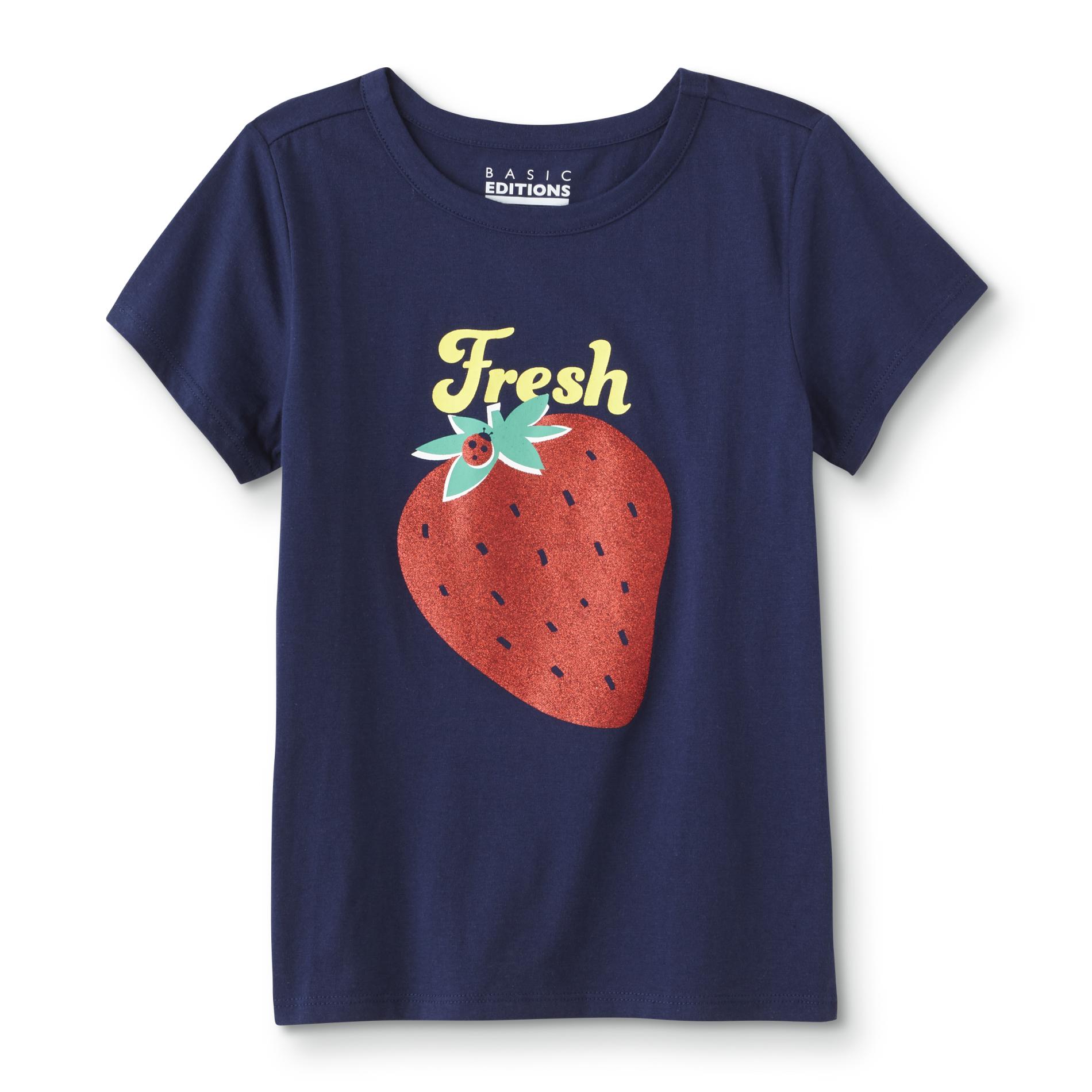Basic Editions Girls' Graphic T-Shirt - Fresh Strawberry