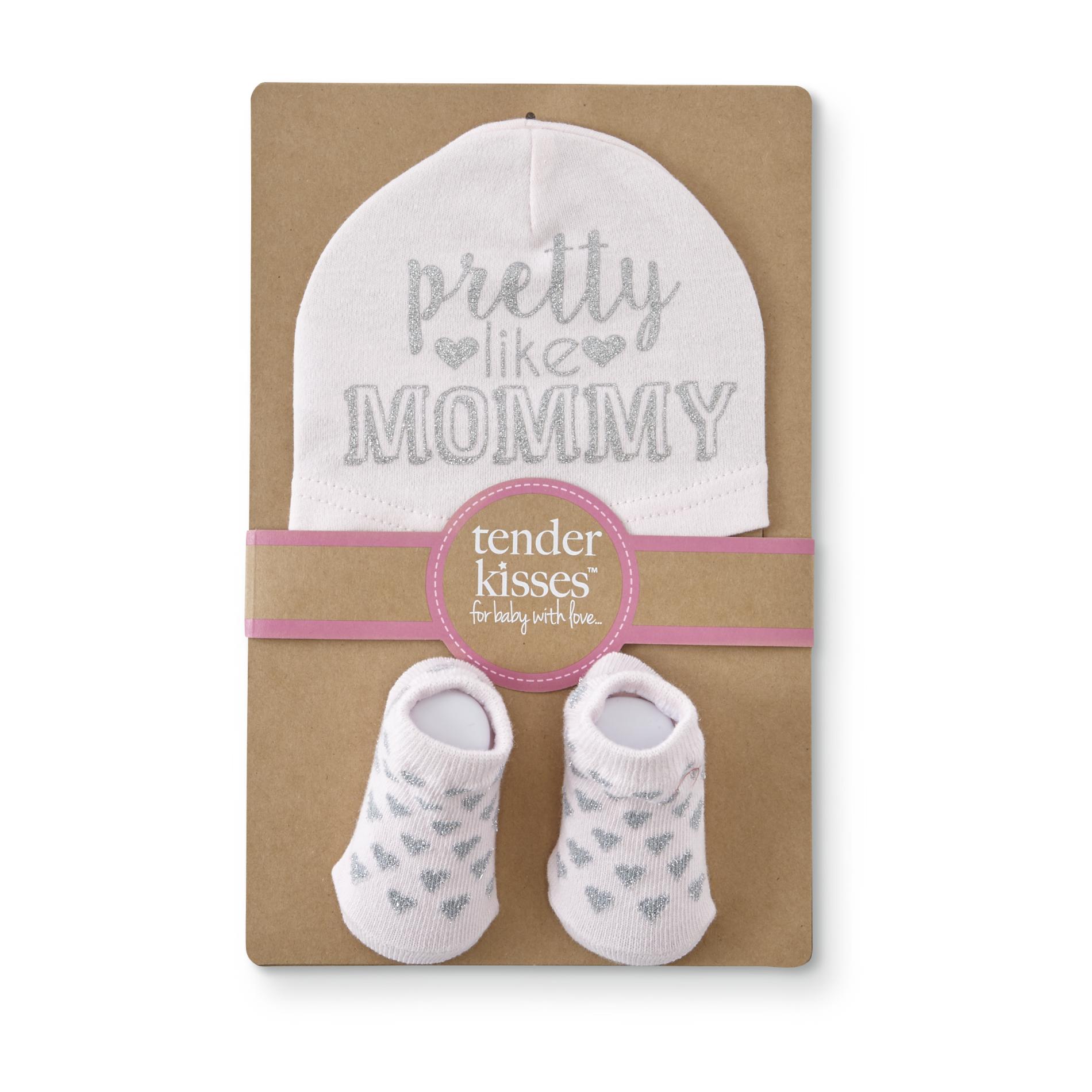 Tender Kisses Infant Girls' Cap & Bootie Socks - Pretty Like Mommy