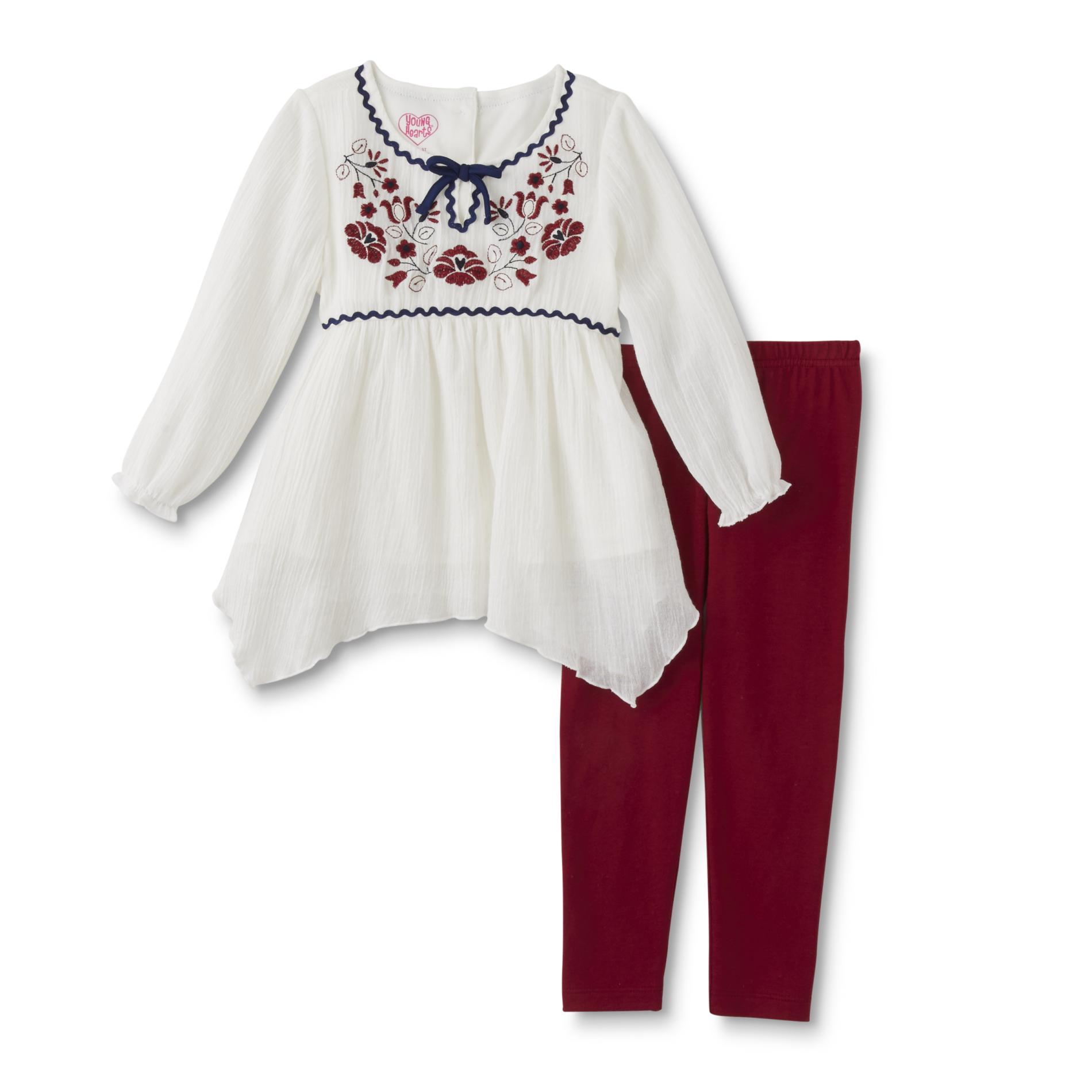Young Hearts Infant & Toddler Girl's Peasant Top & Leggings