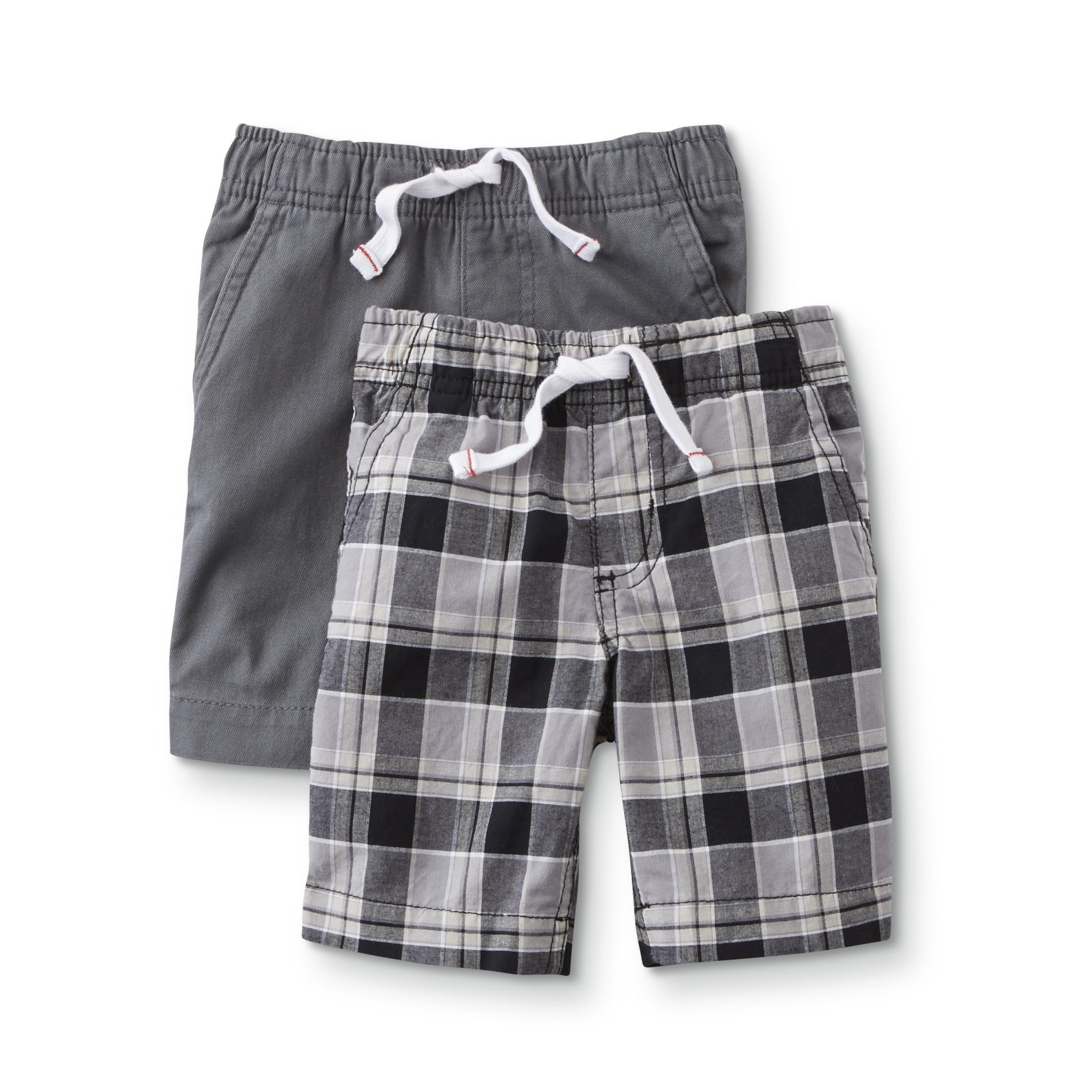 Toughskins Boys' 2-Pack Shorts - Solid & Plaid