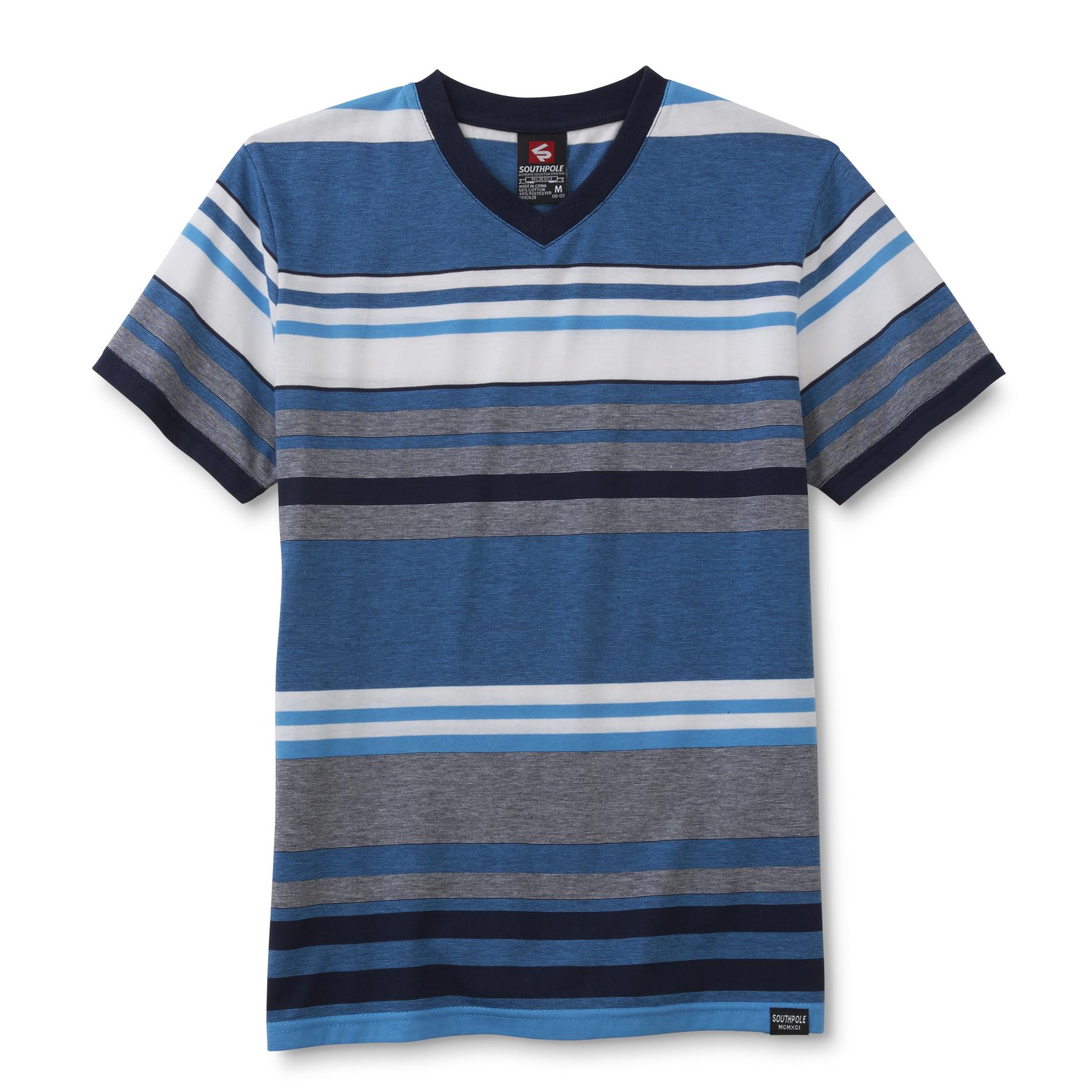 Southpole Boy's V-Neck T-Shirt - Striped