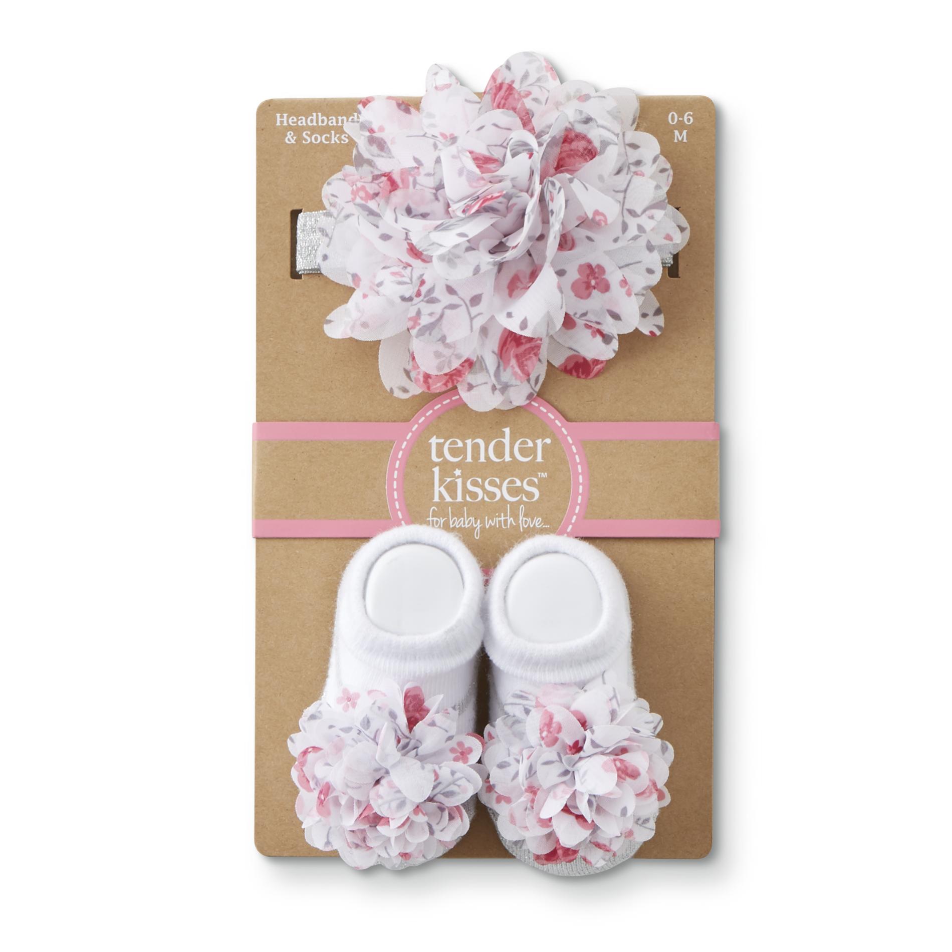 Tender Kisses Infant Girls' Headband & Bootie Socks - Floral