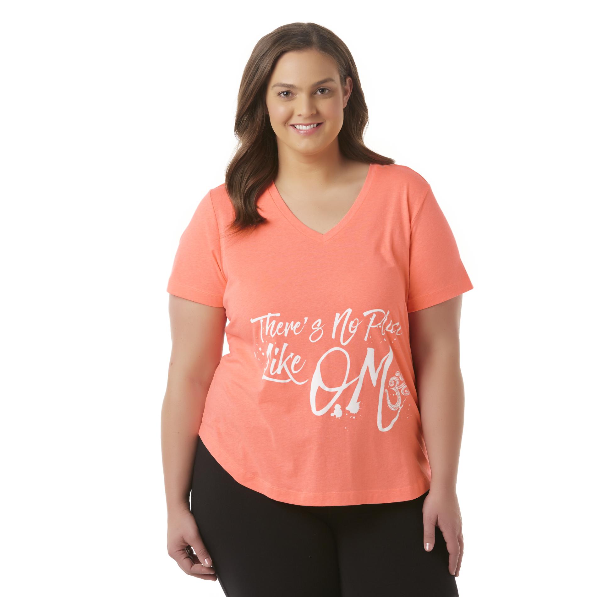 Simply Emma Women's Plus Graphic T-Shirt - No Place Like Om