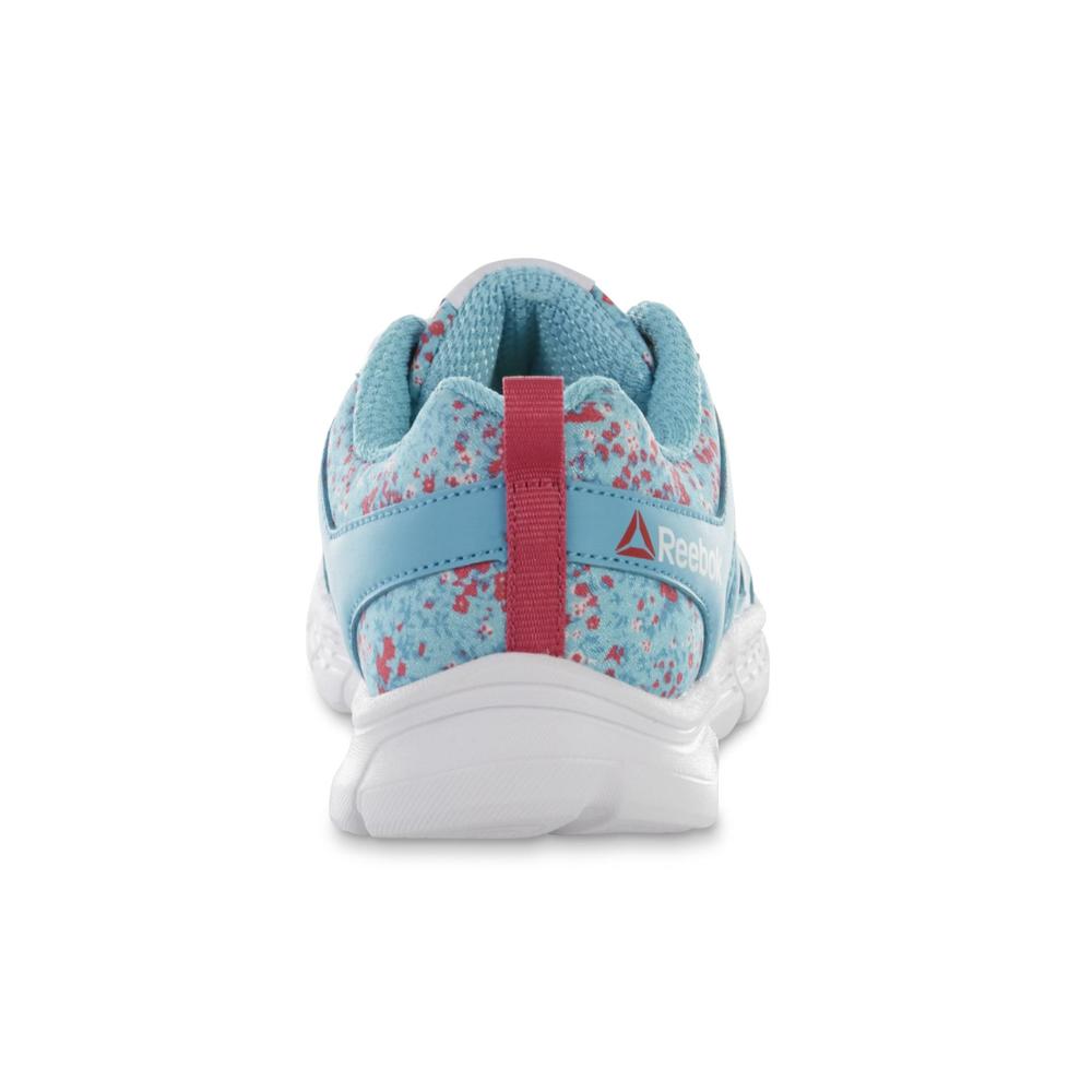 Reebok Girl's Run Supreme Blue/Pink/Floral Running Shoe