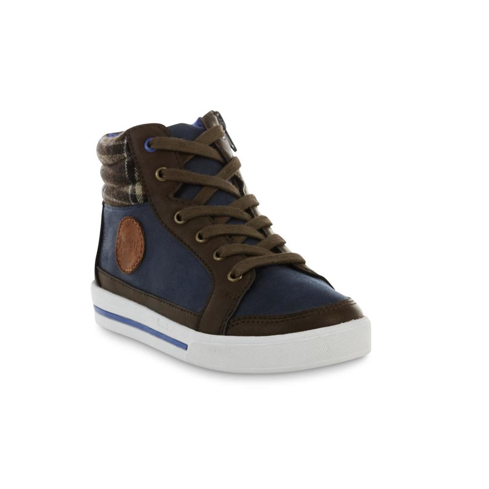 Roebuck & Co. Boy's Kayden Brown/Blue High-Top Sneaker