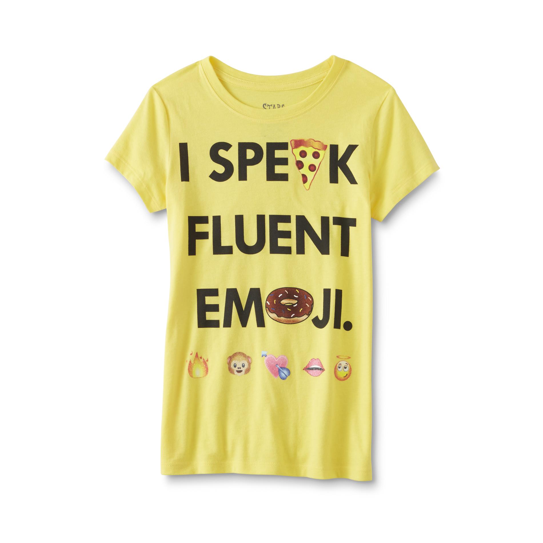 Hybrid Girl's Graphic T-Shirt - I Speak Fluent Emoji