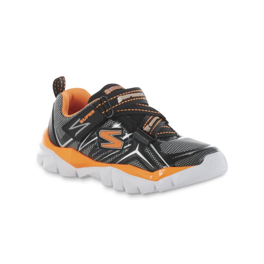 Skechers Boy's Electronz Black/White/Orange Athletic Shoe