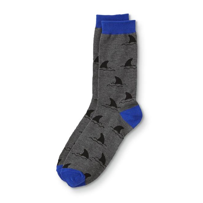 Joe Boxer Men's Fashion Crew Socks Shark Fin