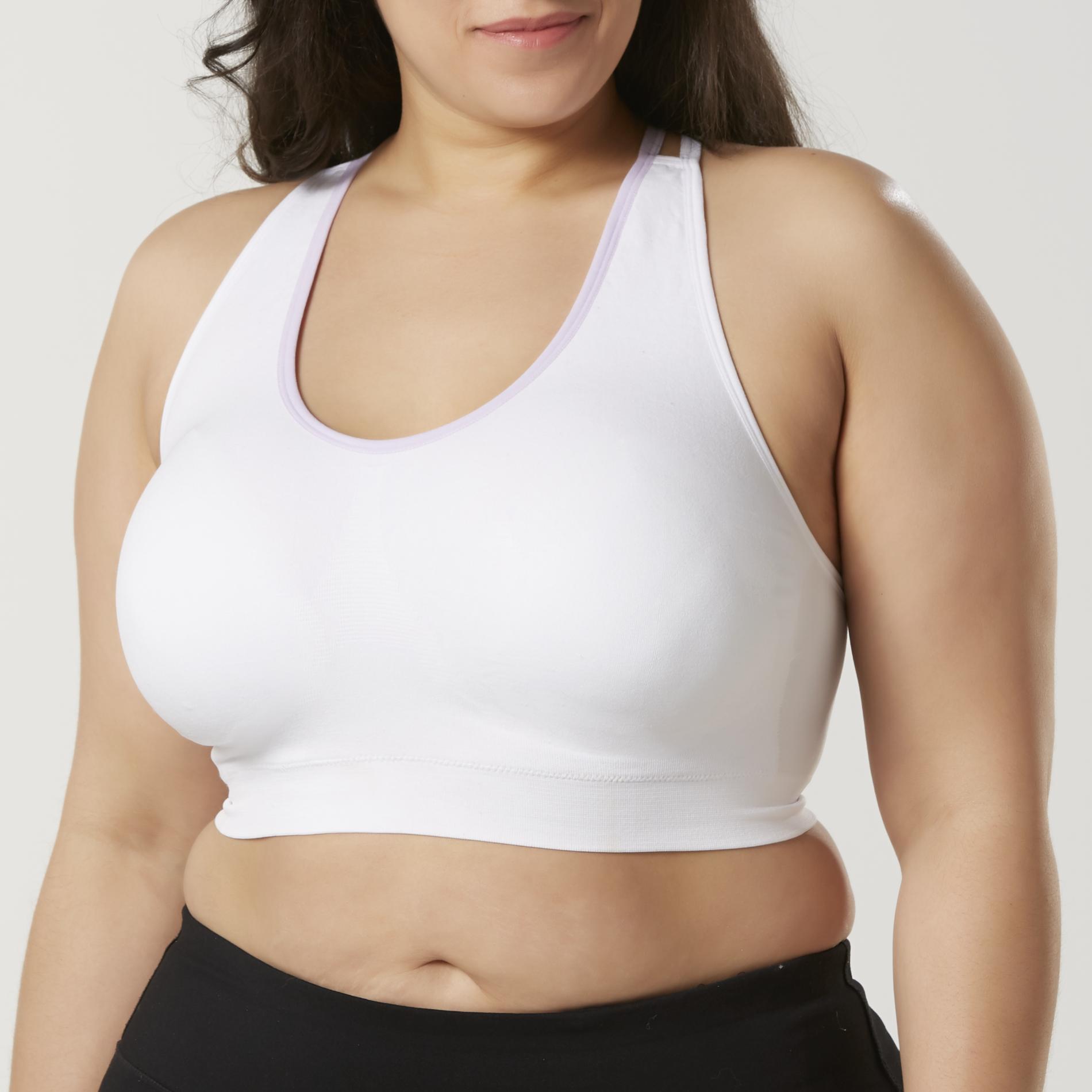 Joe Boxer Juniors' Plus Full-Figure Sports Bra, Size: 1XL, White Joe Boxer Juniors' Plus Full-Figure Sports Bra, Size: 1XL, White