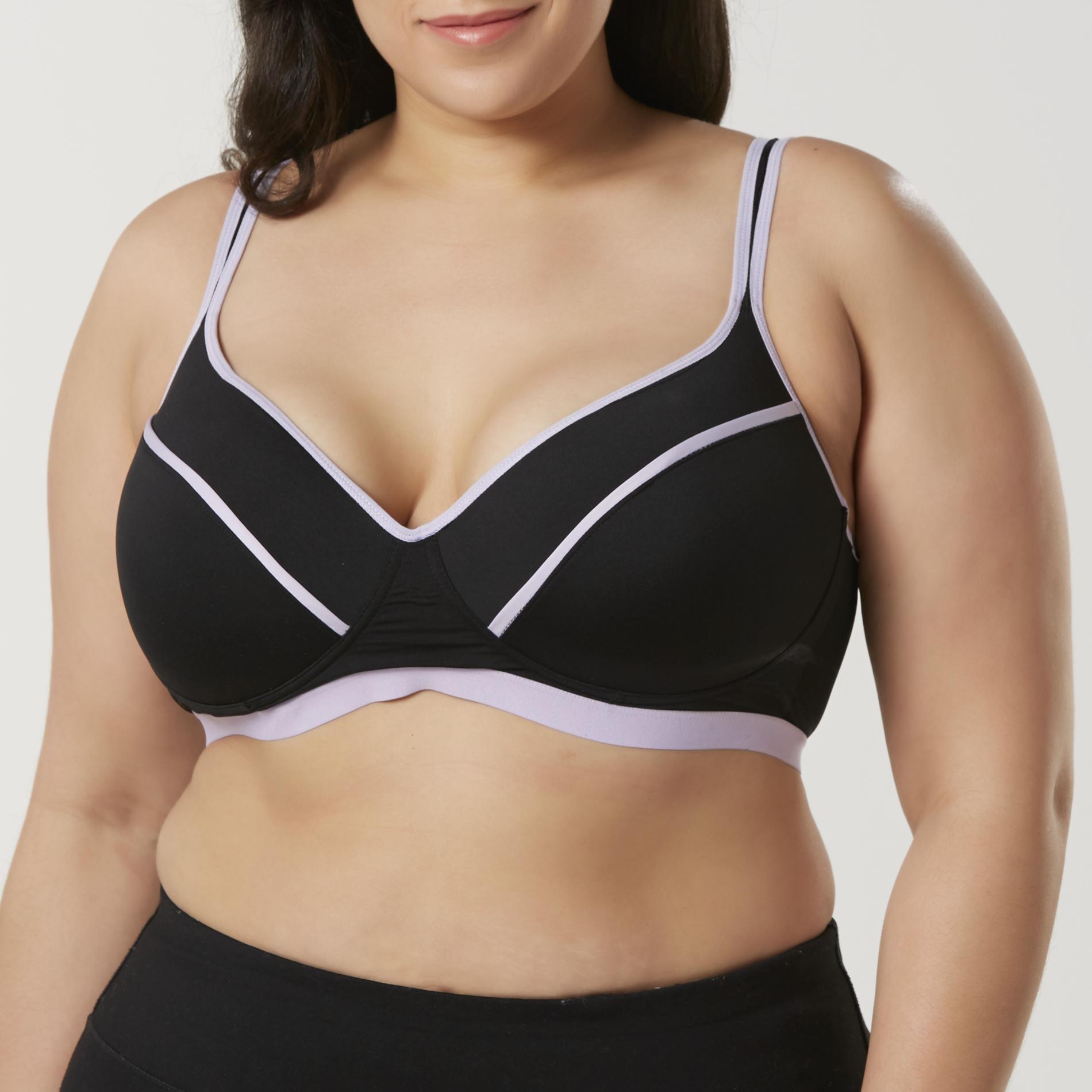 Joe Boxer Juniors' Plus Full-Figure Racerback Sports Bra, Size: 40, Black Joe Boxer Juniors' Plus Full-Figure Racerback Sports Bra, Size: 40, Black