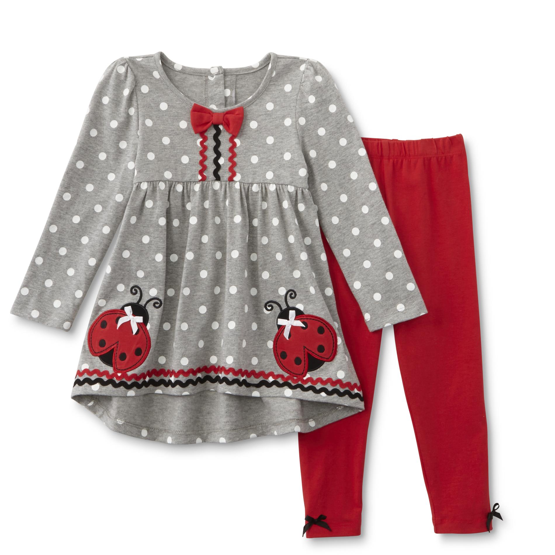 Young Hearts Infant & Toddler Girl's Dress & Leggings - Polka Dot