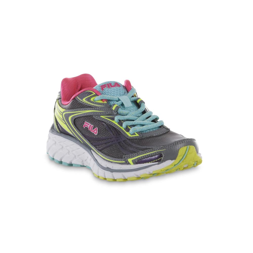 Fila Girl's Nitro Silver/Pink/Yellow Athletic Shoe