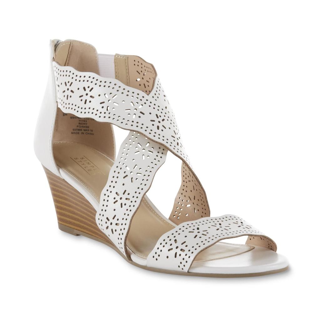Simply Styled Women's Rory Wedge Sandal - White