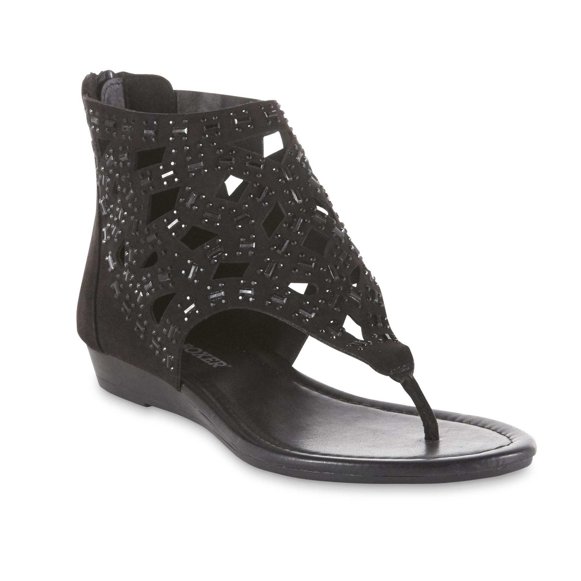 Joe Boxer Women's Jersey Wedge Sandal - Black, 9 Joe Boxer Women's Jersey Wedge Sandal - Black, 9
