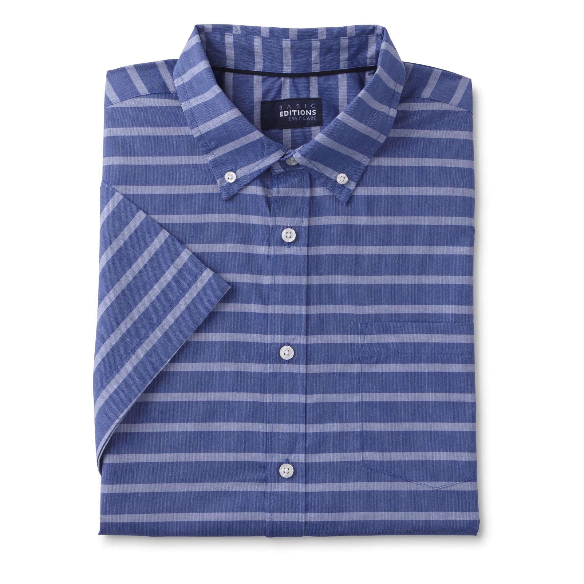 Basic Editions Men's Button-Front Shirt - Striped