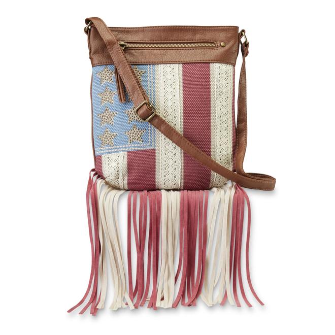 Women's Fringe Crossbody Purse American Flag