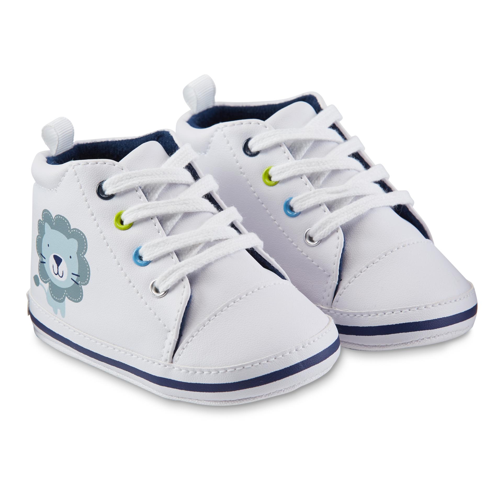 Gerber Baby Boy's Lace-Up Sneaker - White/Blue/Lion