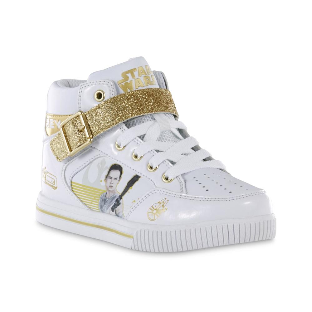 Skechers Girl's Star Wars Rey High-Top Athletic Shoe - White/Gold