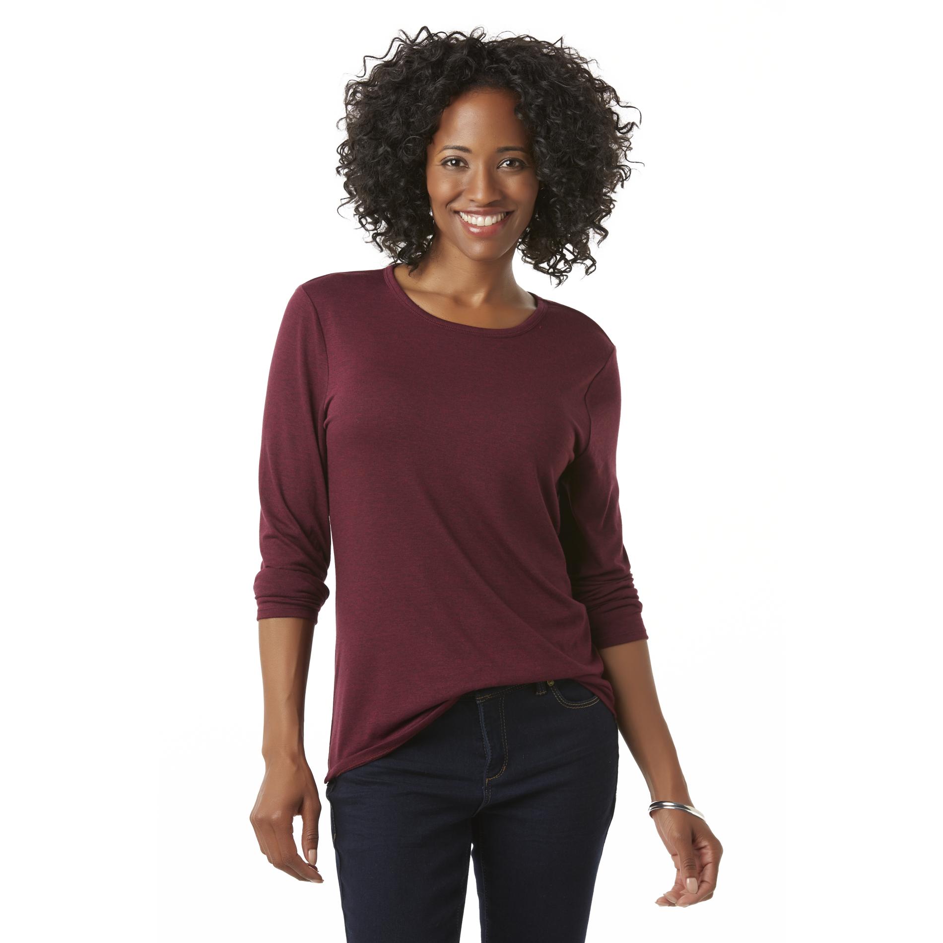 Simply Styled Women's Long-Sleeve Top - Heathered
