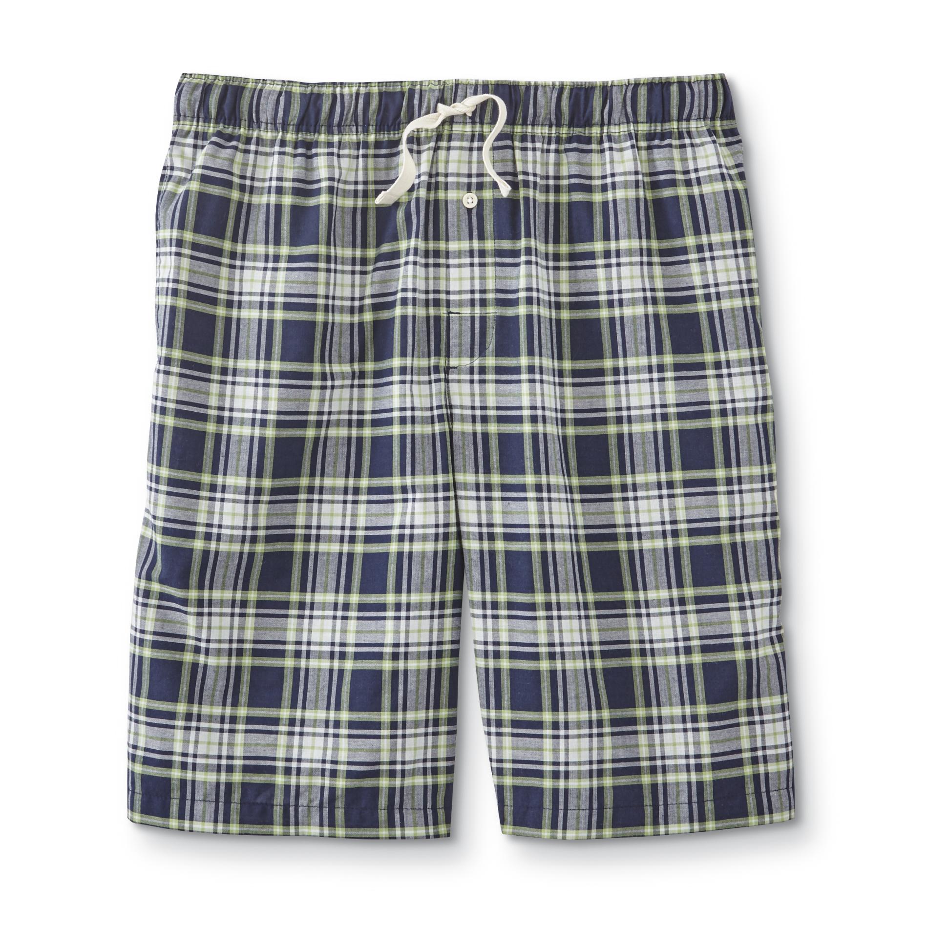 Basic Editions Men's Poplin Sleep Shorts Plaid Shop Your Way