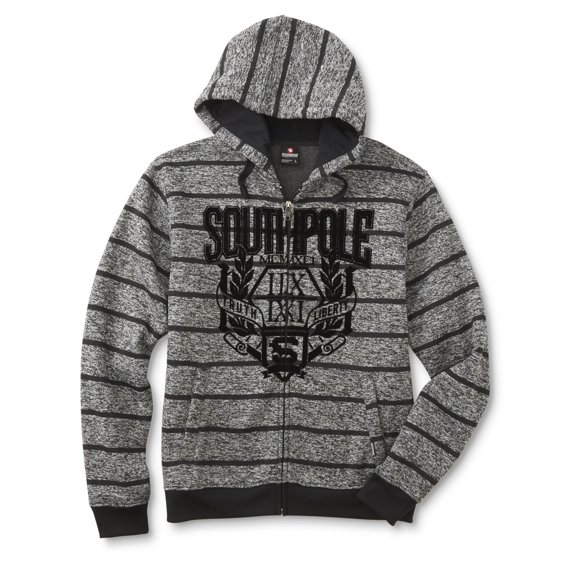 Southpole Young Men's Graphic Hoodie Jacket - Marled