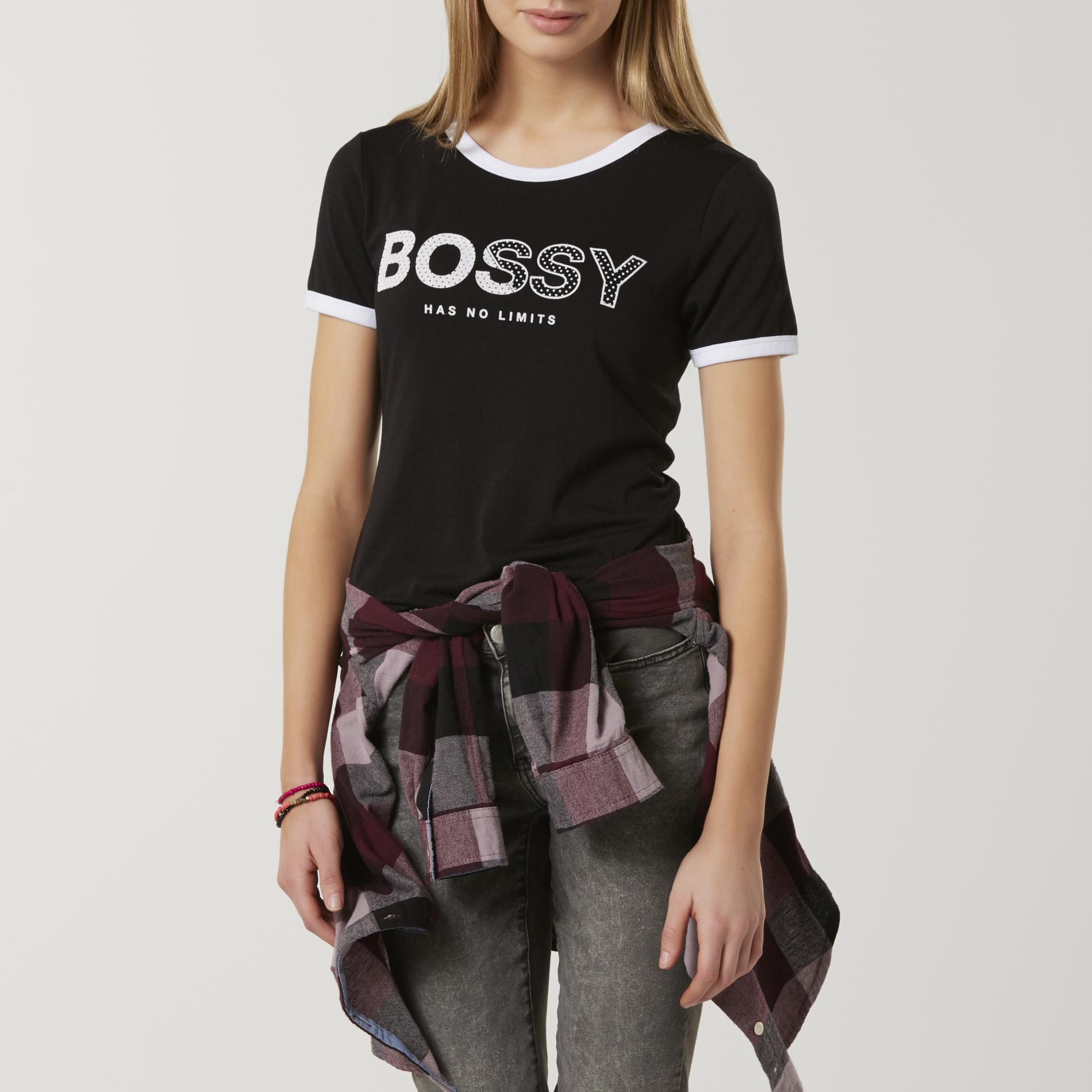 Joe Boxer Juniors' Ringer T-Shirt - Bossy Has No Limits