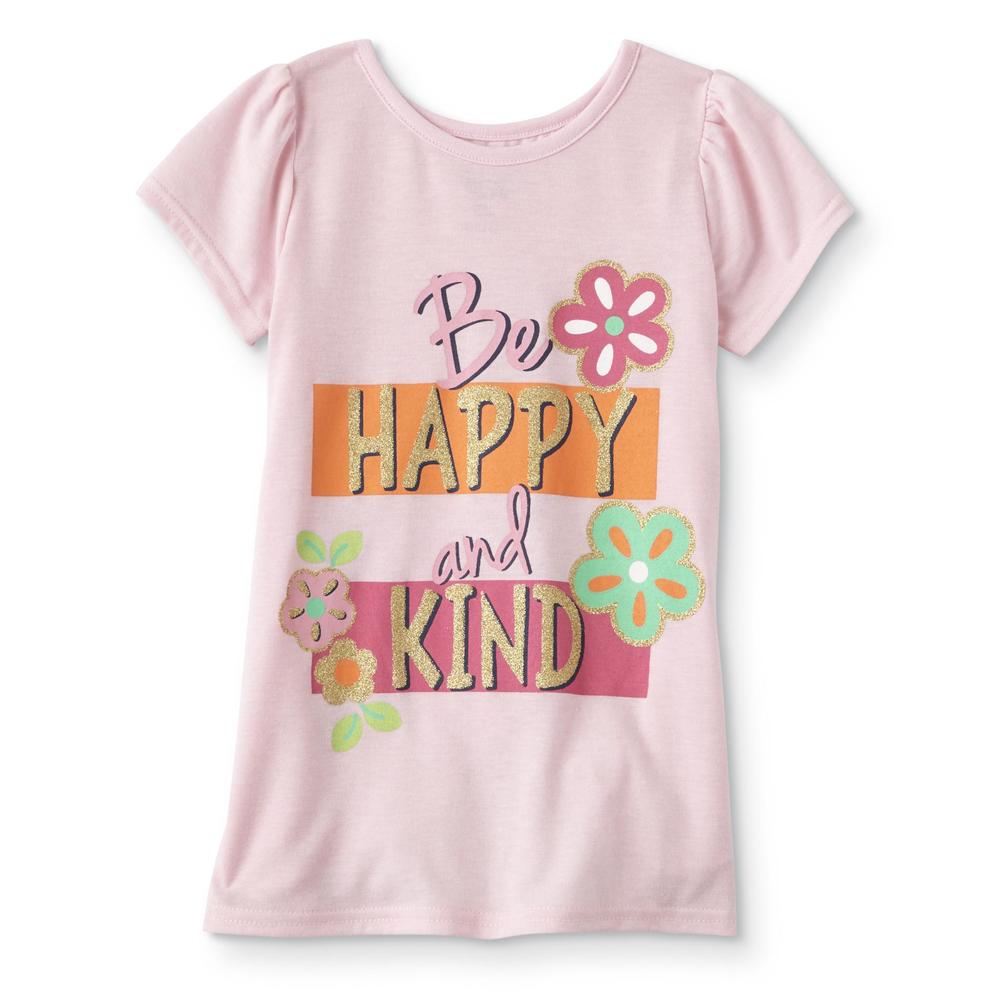 Nanette Girls' Graphic T-Shirt - Be Happy & Kind