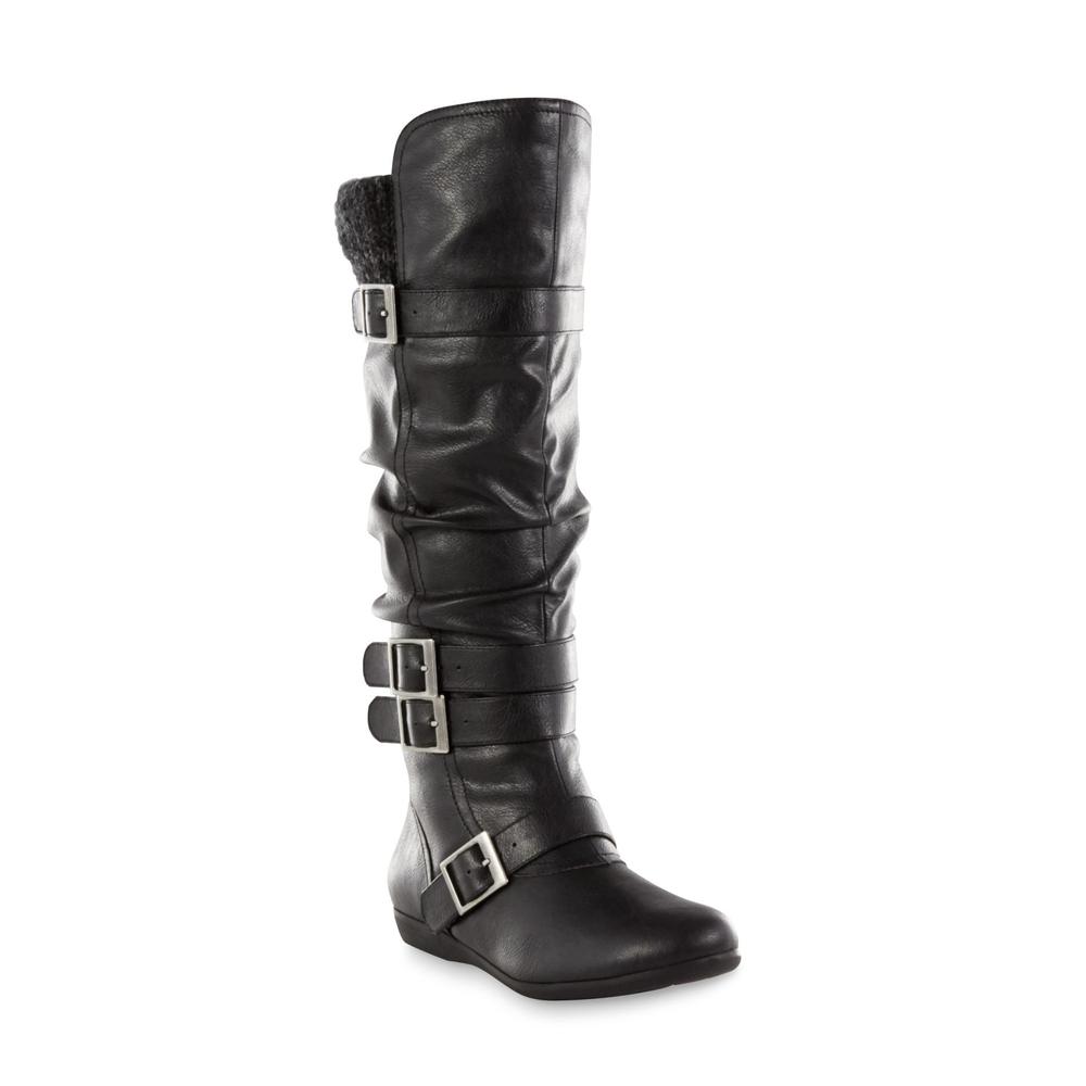 Basic Editions Women's Myra Knee-High Fashion Boot - Black