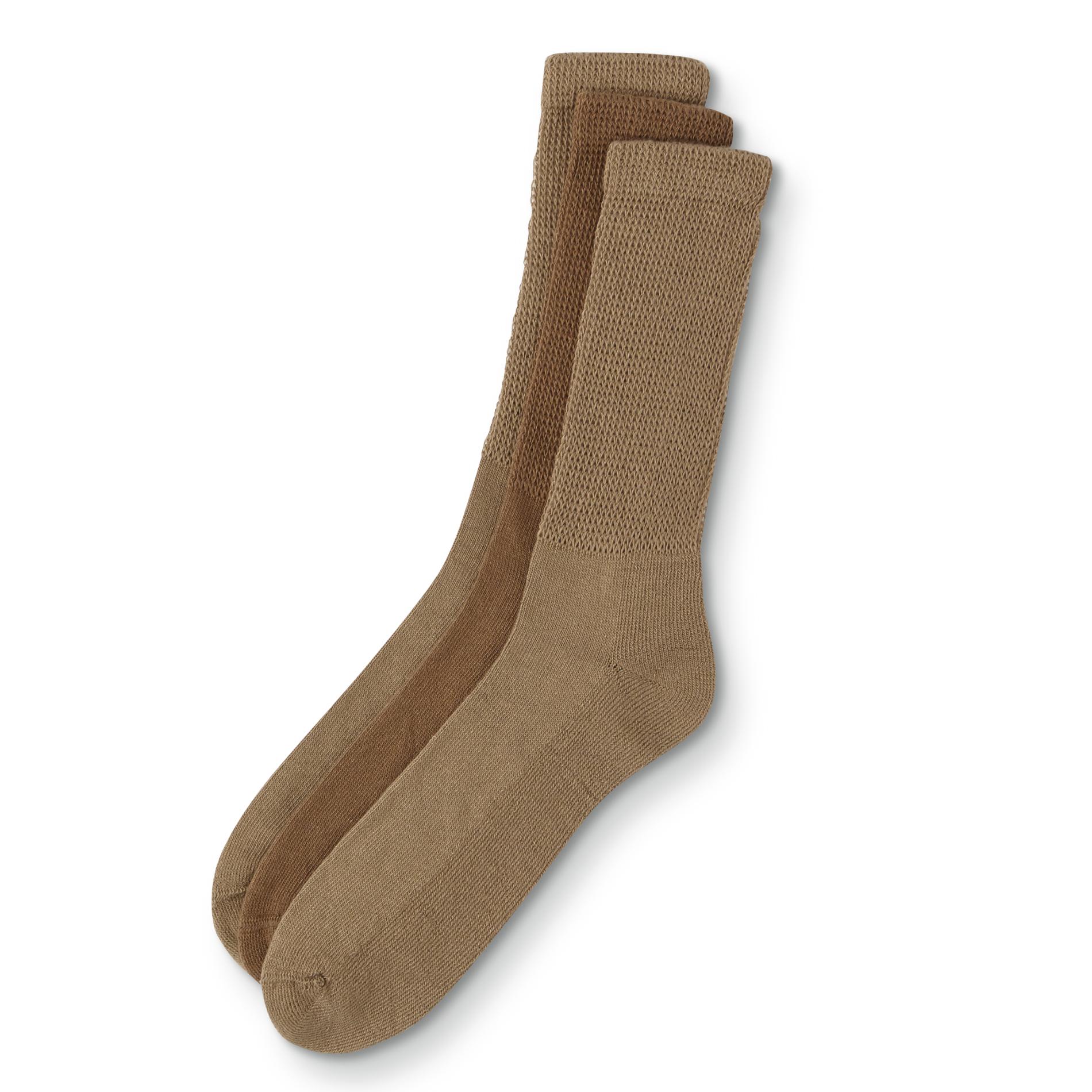 Simply Styled Men's 3-Pairs Non-Binding Wellness Crew Dress Socks