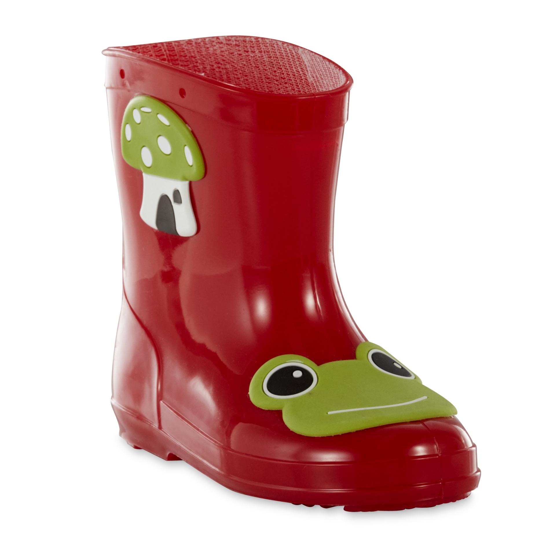 Personal Identity Toddler Girl's Red/Frog Rain Boot