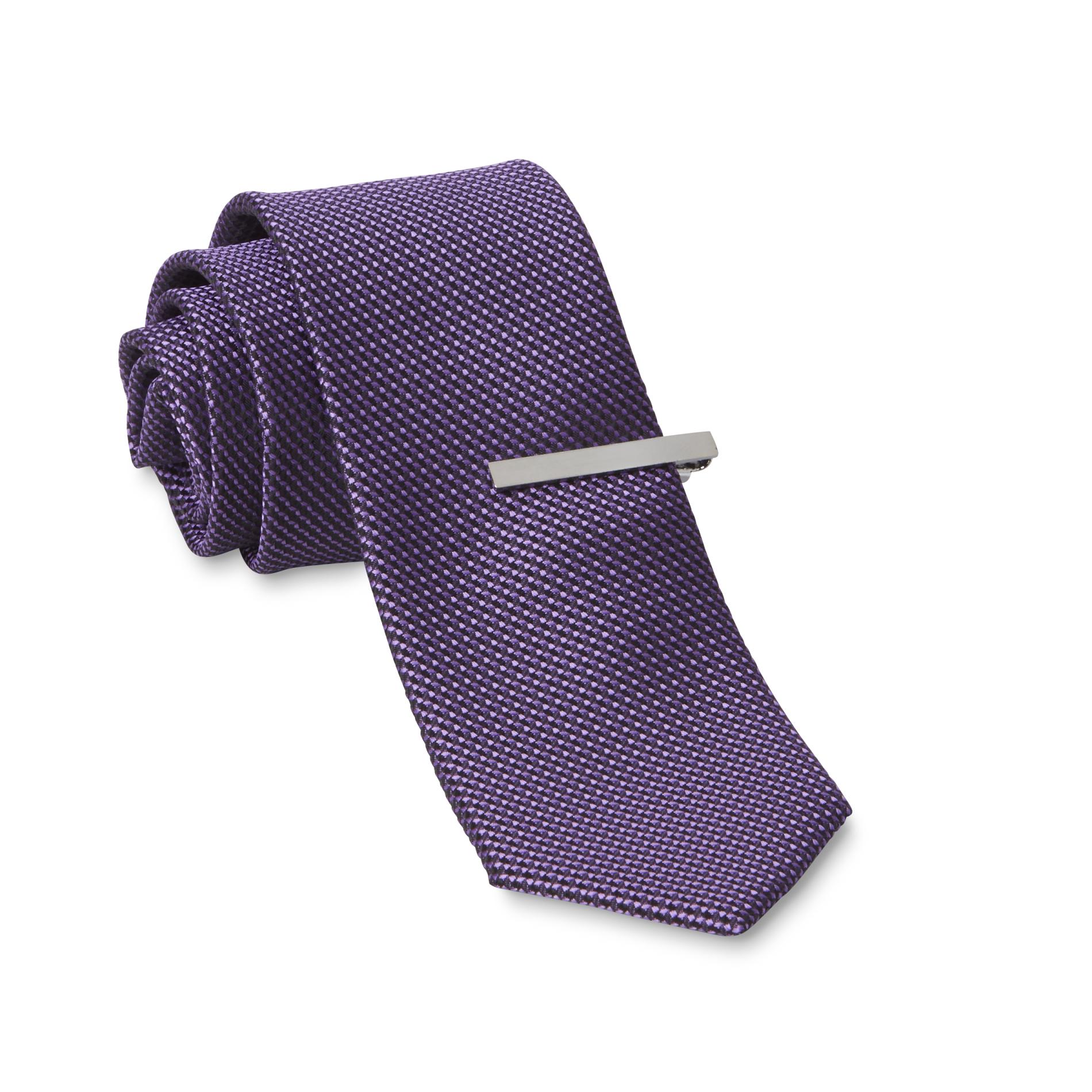 Structure Men's Necktie & Tie Clip