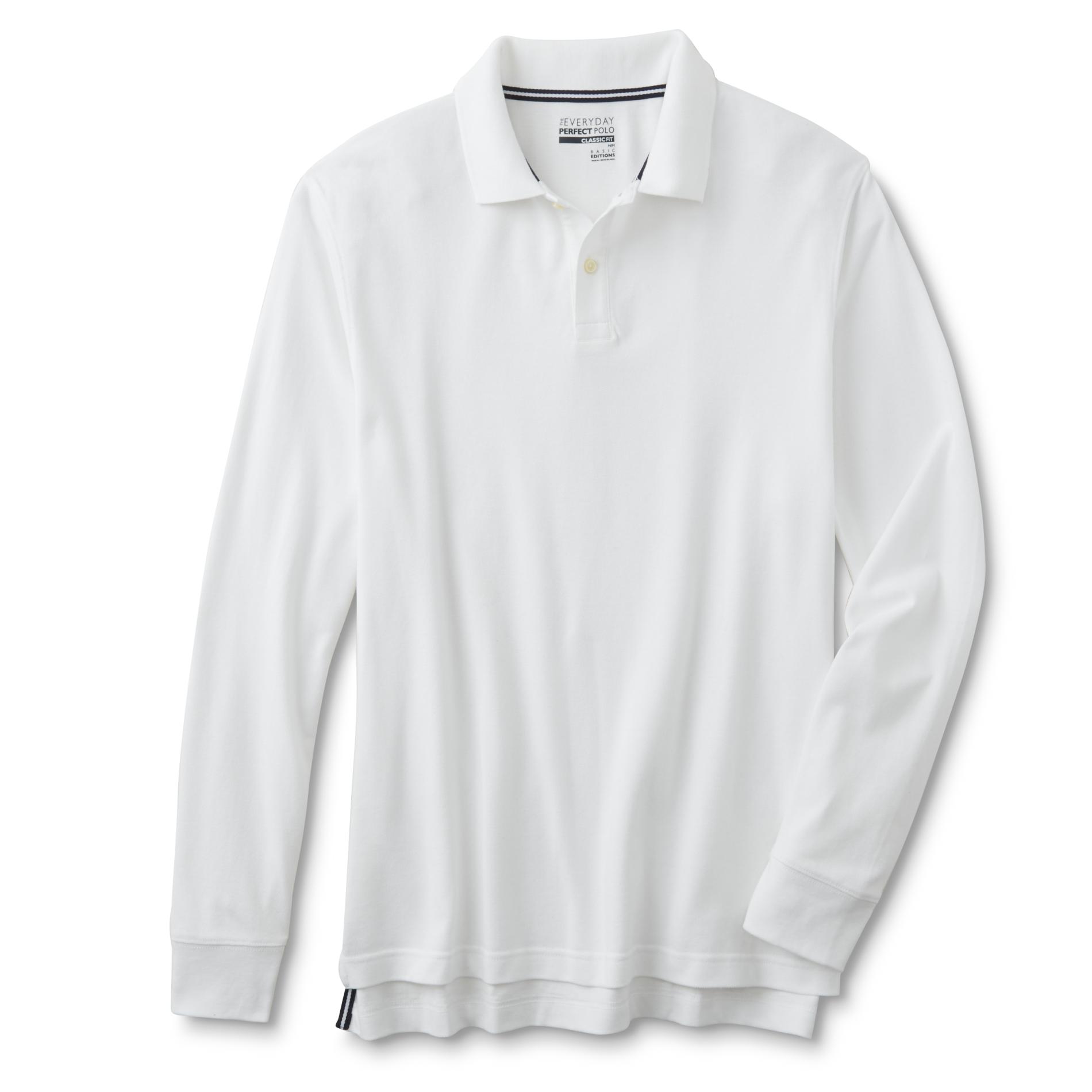 Basic Editions Men's Long-Sleeve Polo Shirt