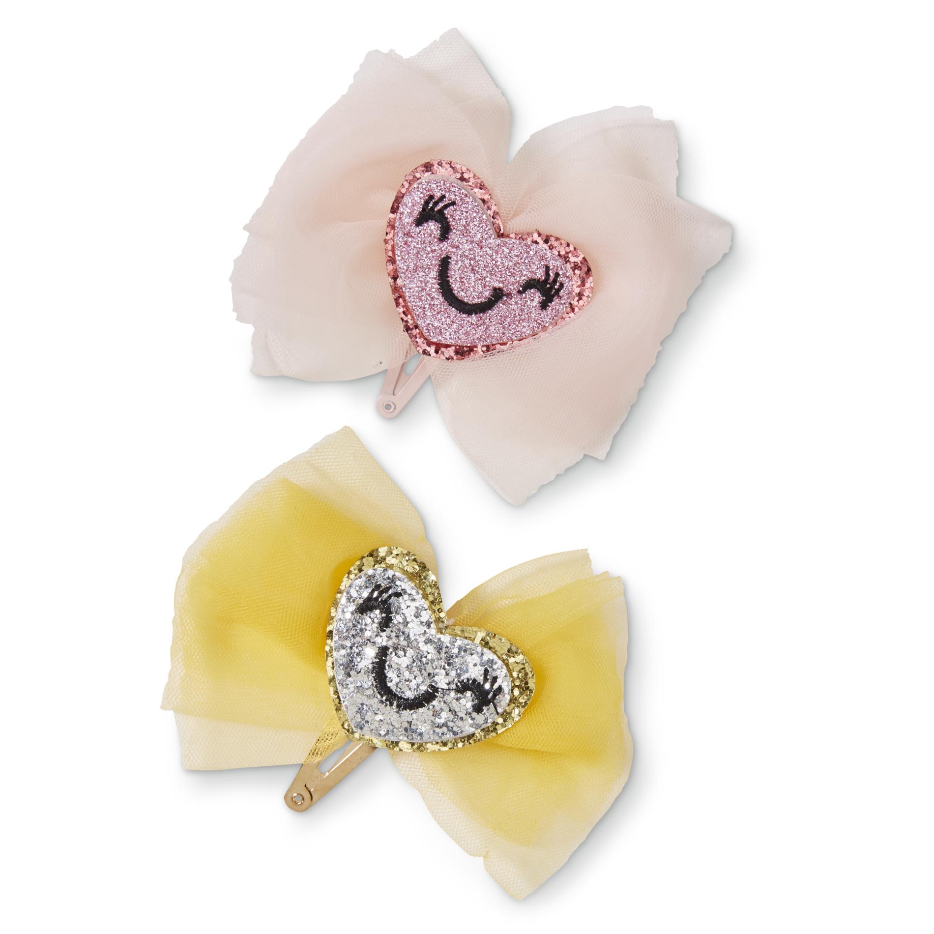 Special Editions Girls' 2-Pack Glitter Hair Clips - Hearts Special Editions Girls' 2-Pack Glitter Hair Clips - Hearts