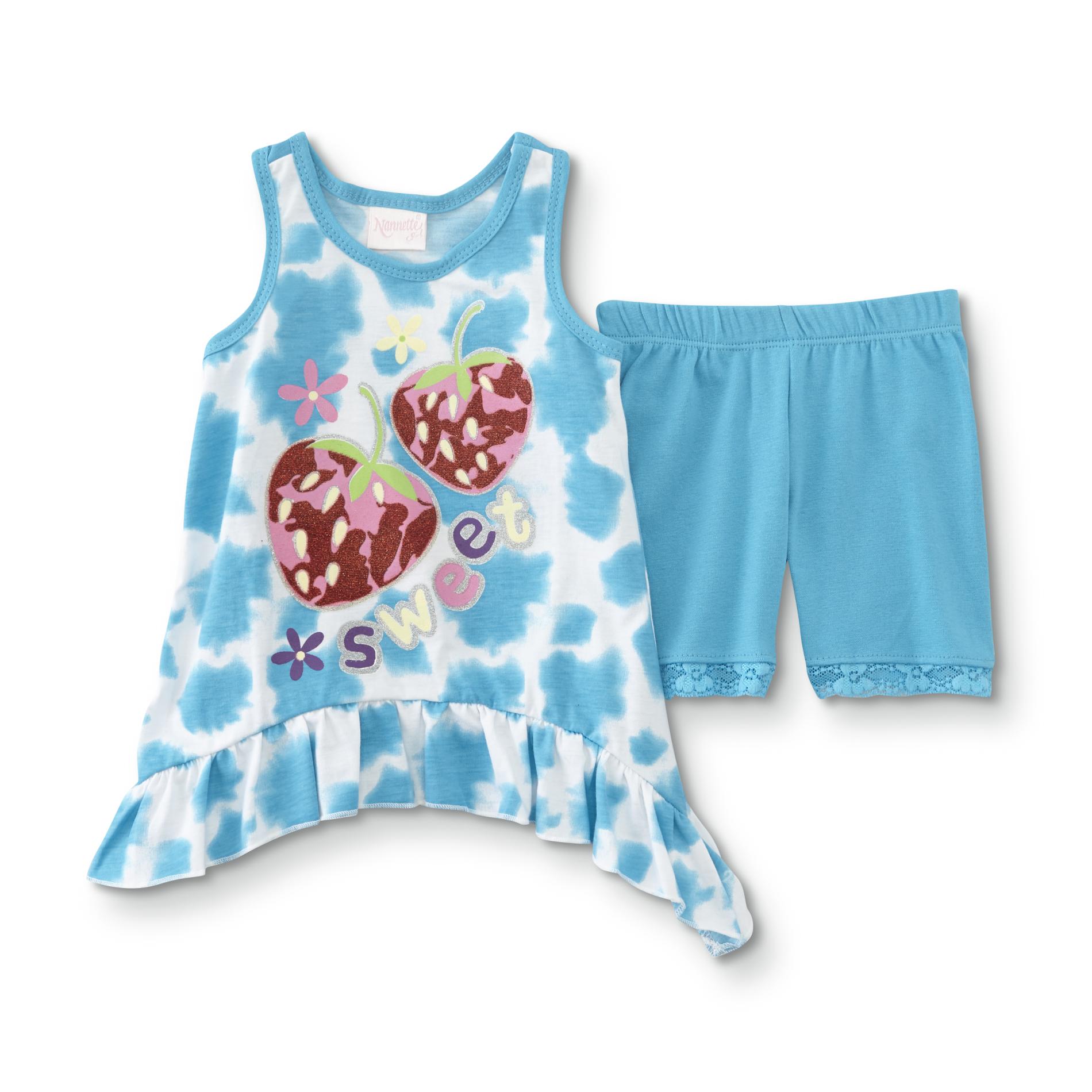 Infant Girls' Tank Top & Shorts - Sweet Strawberry, Size: 12 months, Turquoise Infant Girls' Tank Top & Shorts - Sweet Strawberry, Size: 12 months, Turquoise