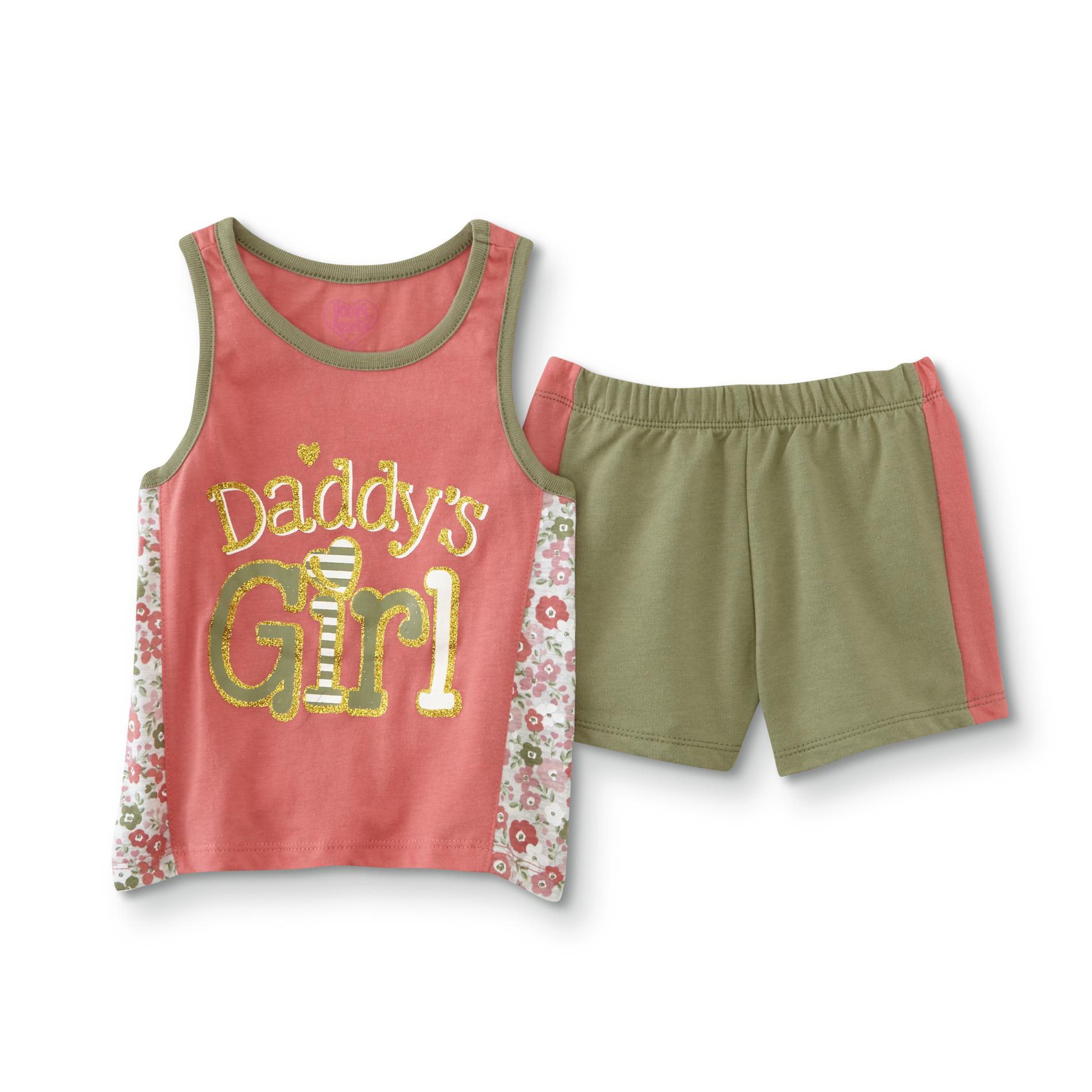 Toddler Girls' Tank Top & Shorts - Daddy's Girl, Size: 2T, Pink Toddler Girls' Tank Top & Shorts - Daddy's Girl, Size: 2T, Pink