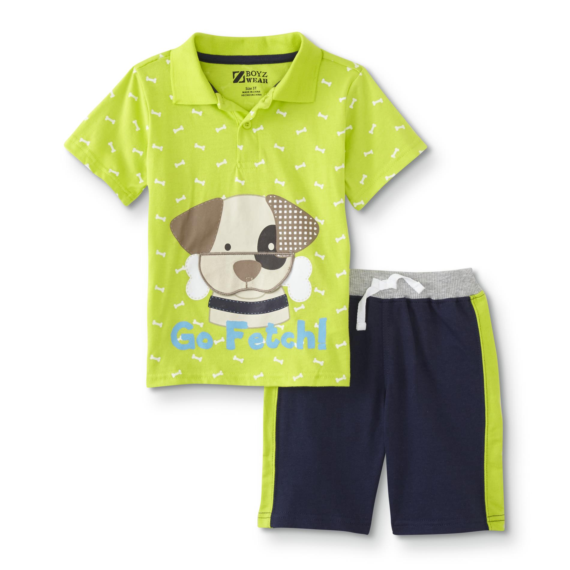 Toddler Boys' 3D Graphic Polo & Shorts - Go Fetch, Size: 2T, Green Toddler Boys' 3D Graphic Polo & Shorts - Go Fetch, Size: 2T, Green