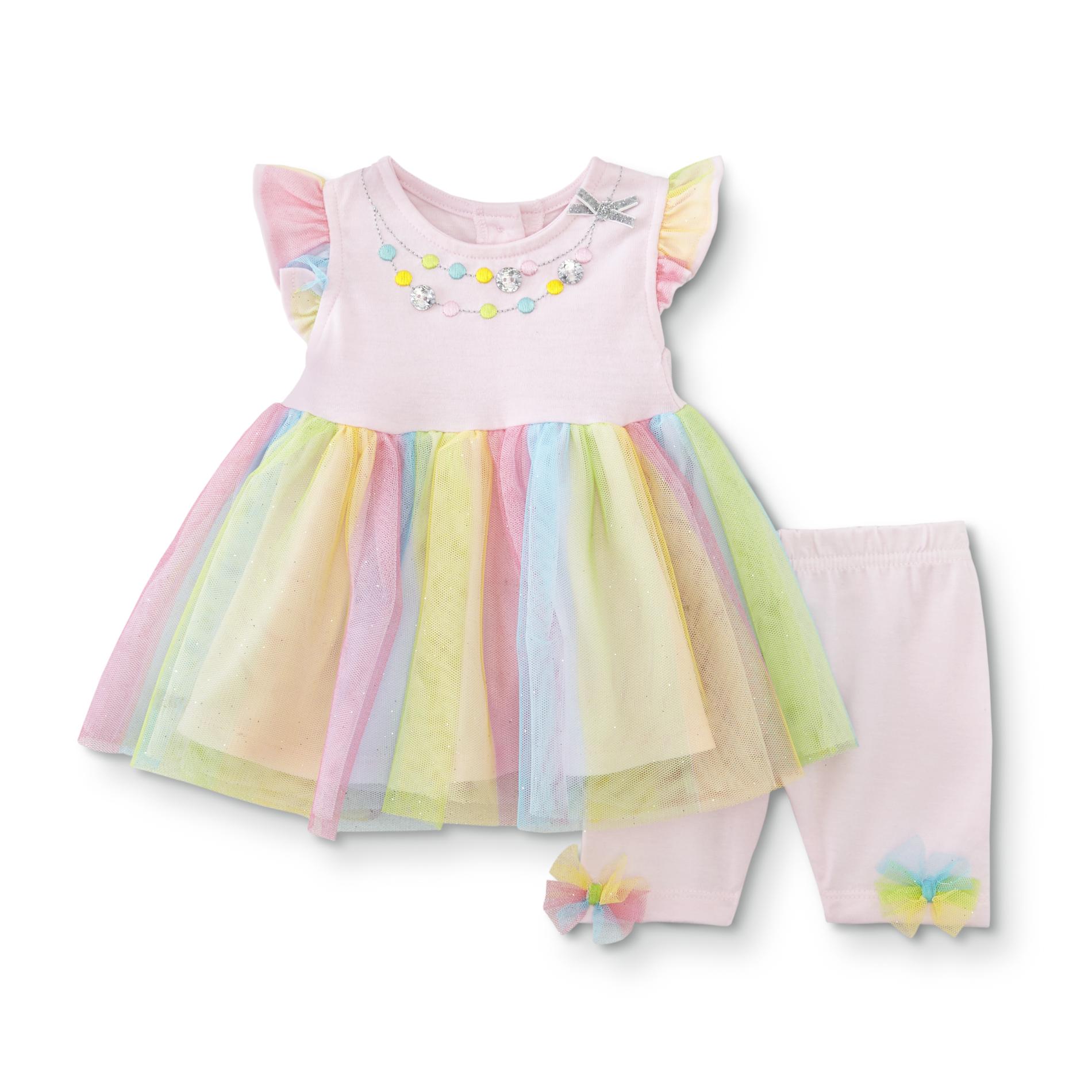 Nanette Infant Girls' Tulle Dress & Shorts - Rainbow, Size: 0-3 Months, Pink Nanette Infant Girls' Tulle Dress & Shorts - Rainbow, Size: 0-3 Months, Pink