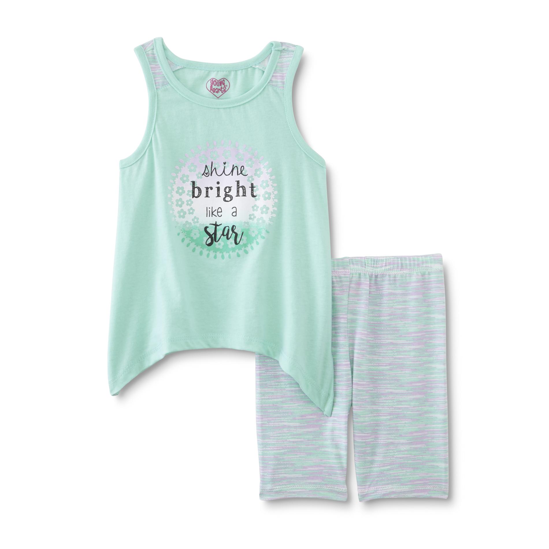 Toddler Girls' Tank Top & Leggings - Shine Bright, Size: 3T, Green Toddler Girls' Tank Top & Leggings - Shine Bright, Size: 3T, Green