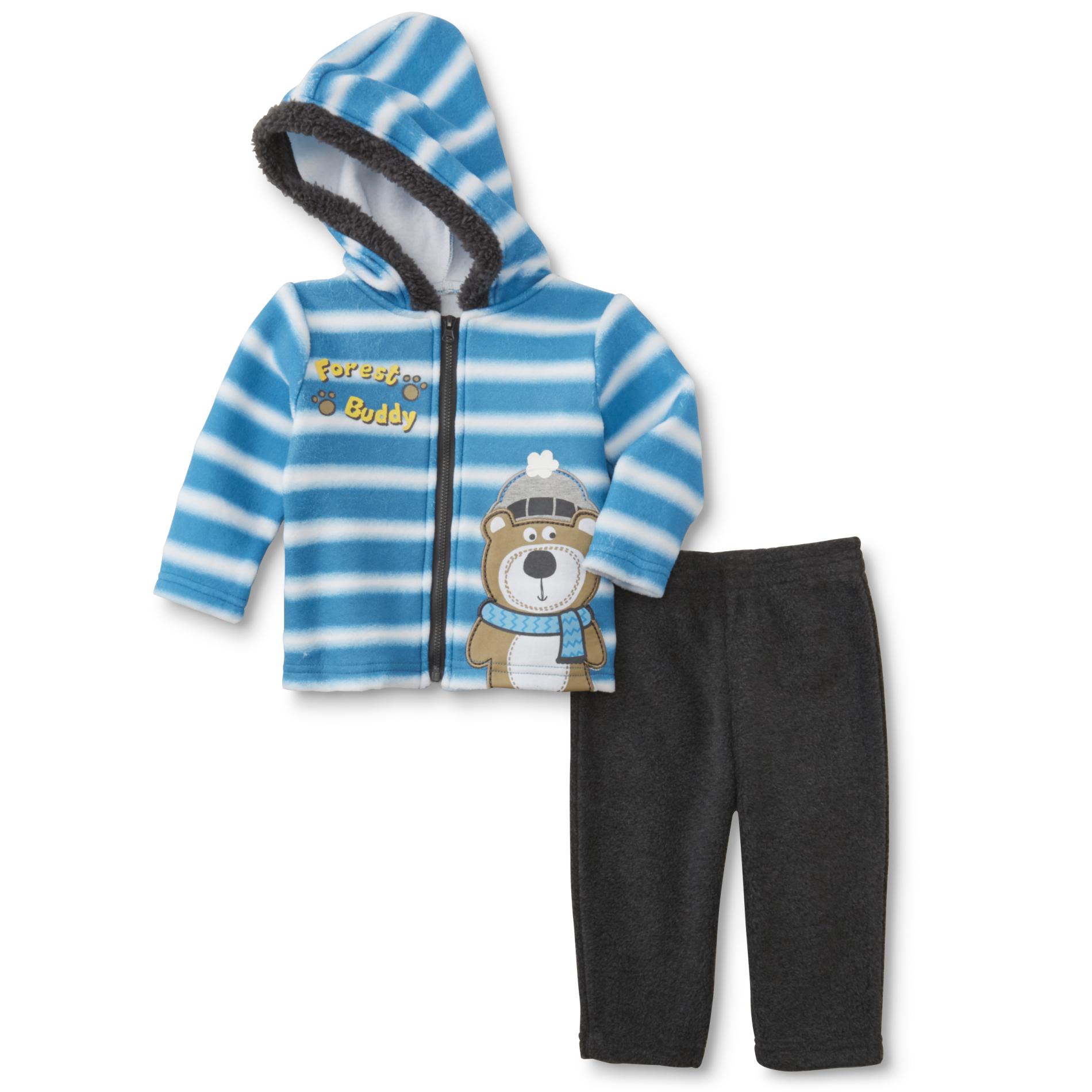 Little Rebels Newborn Boy's Fleece Hoodie Jacket & Pants - Bear