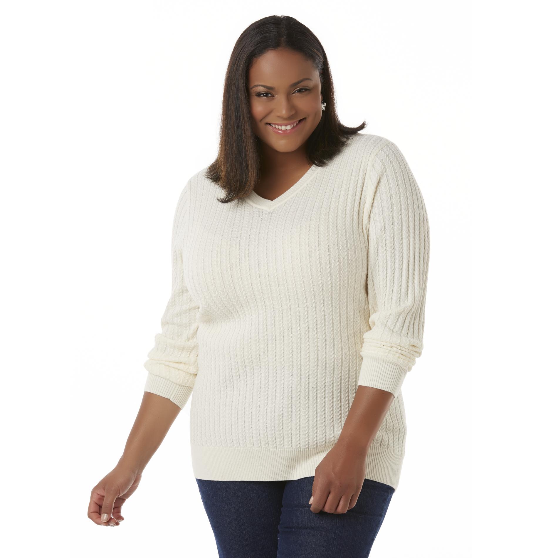 Laura Scott Women's Plus V-Neck Sweater