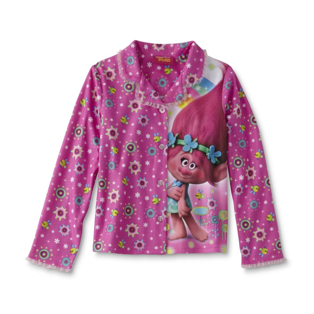 Dreamworks Trolls Girl's Pajama Coat & Pants - Poppy