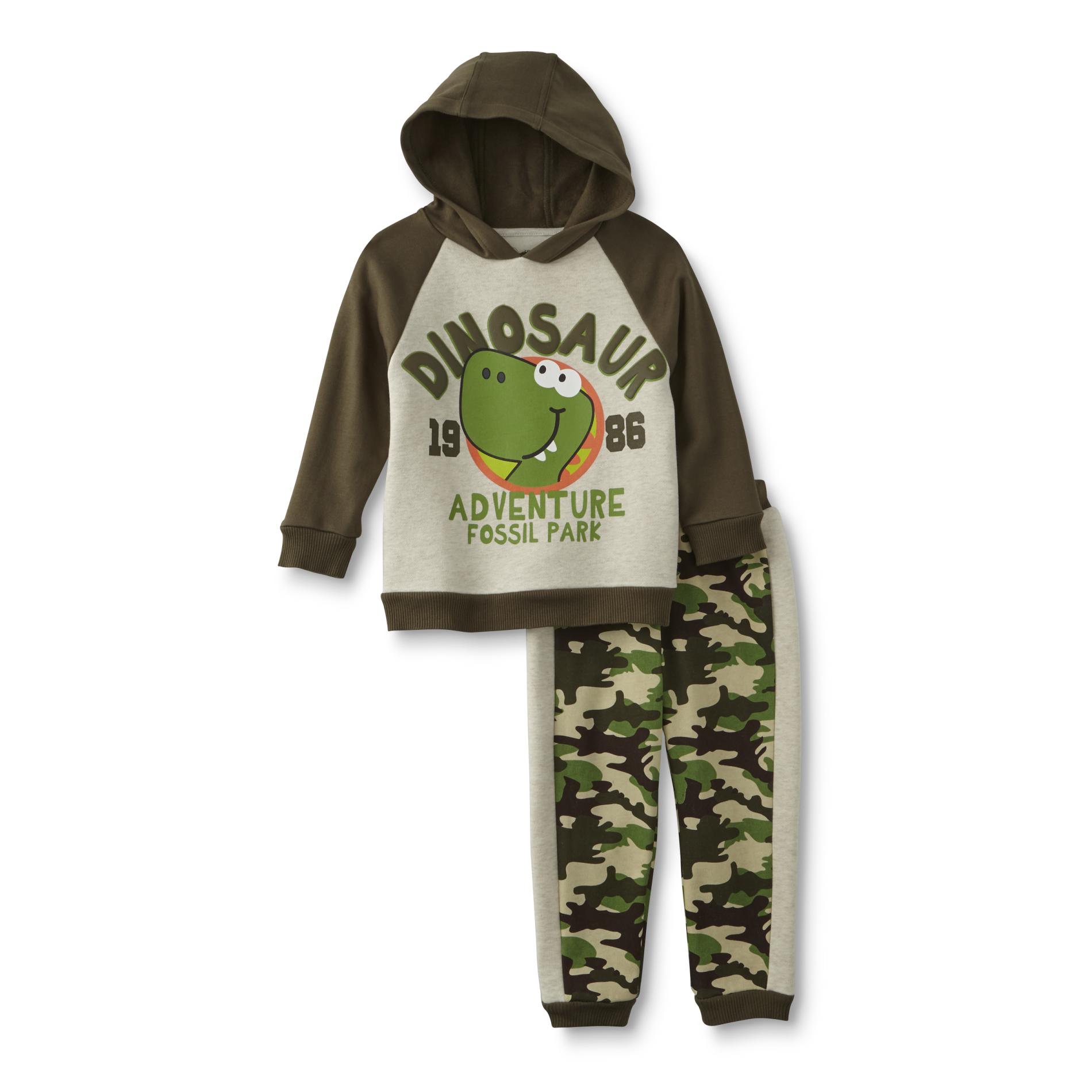 Young Hearts Infant & Toddler Boy's Hooded Sweatshirt & Sweatpants - Dino & Camo